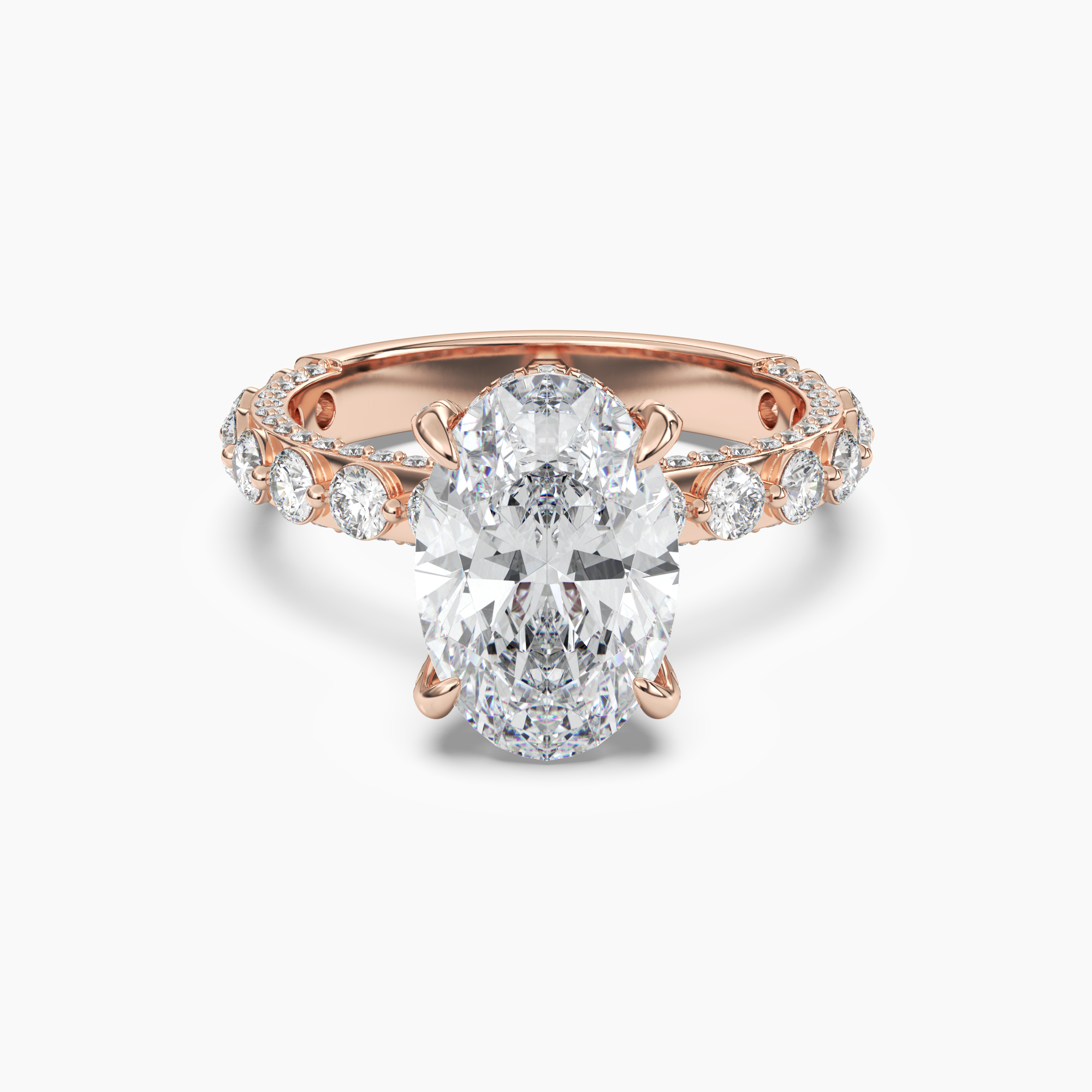 Ophelia 5 Carat Oval Cut Solitaire Lab Grown Diamond Ring in 14K Rose Gold