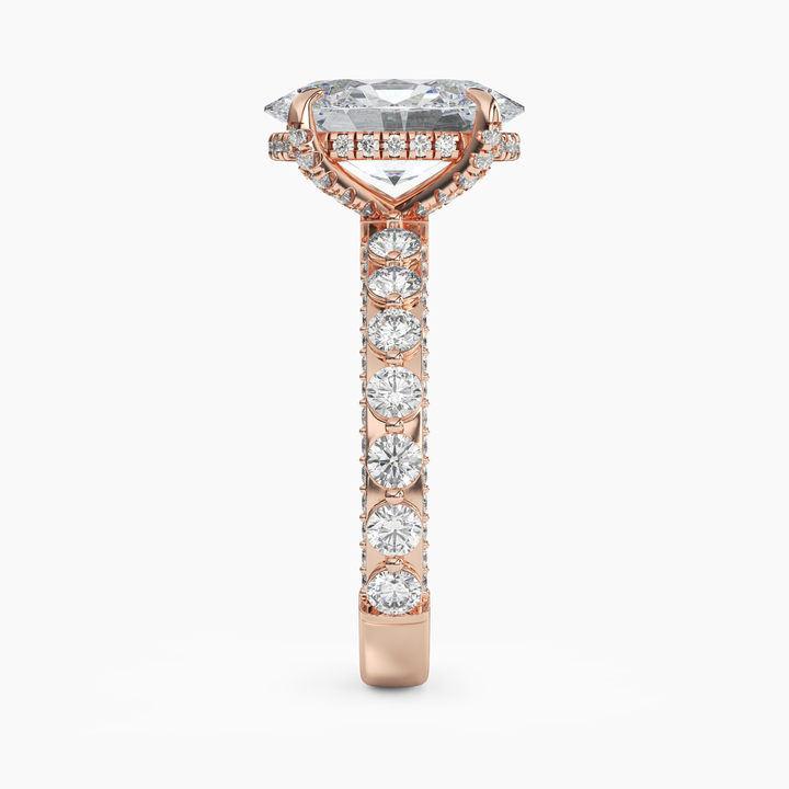 Ophelia 4 Carat Oval Cut Solitaire Lab Grown Diamond Ring in 14K Yellow Gold - View 9