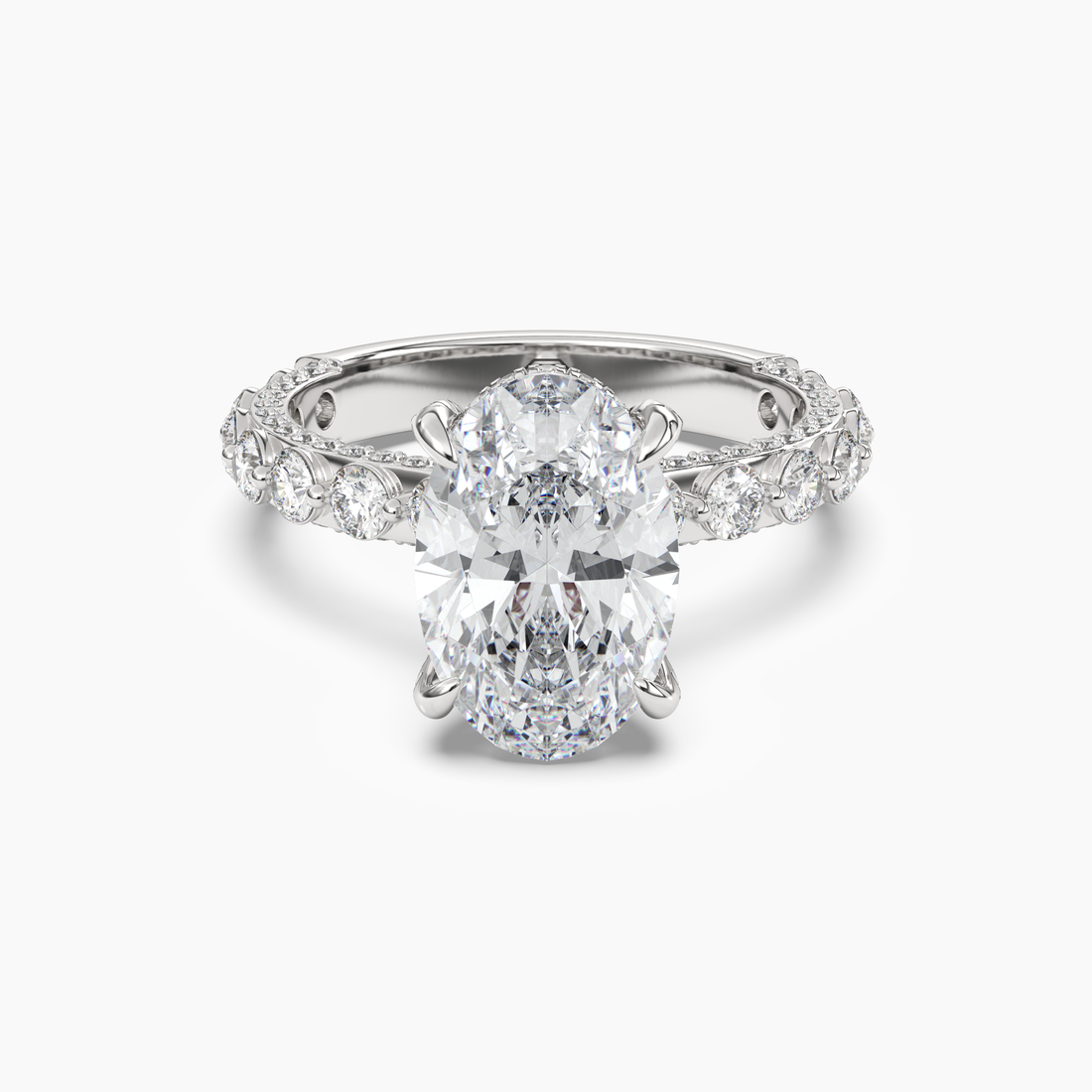 Ophelia 1 Carat Oval Cut Solitaire Lab Grown Diamond Ring in Silver