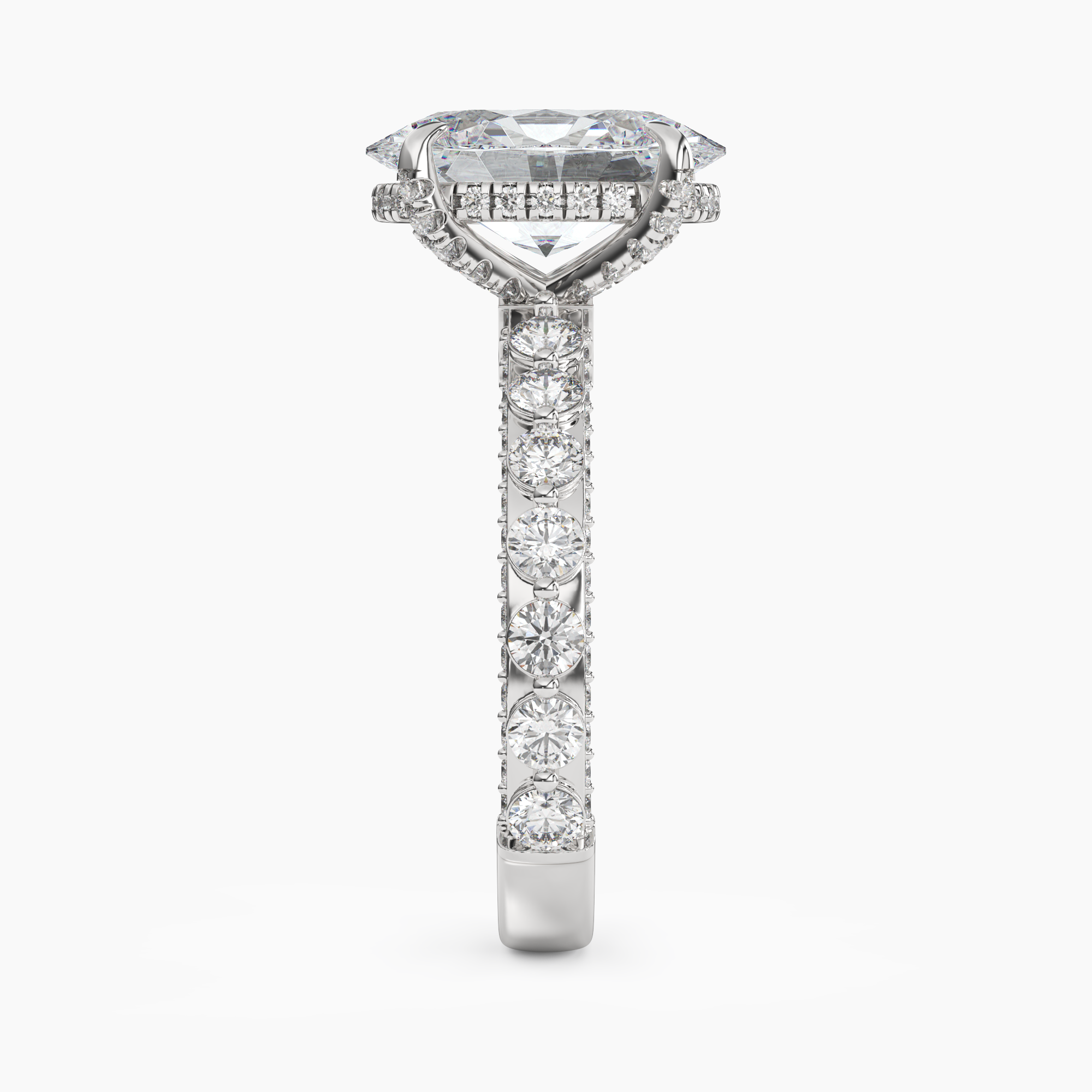 Ophelia 3 Carat Oval Cut Solitaire Lab Grown Diamond Ring in Platinum - View 3
