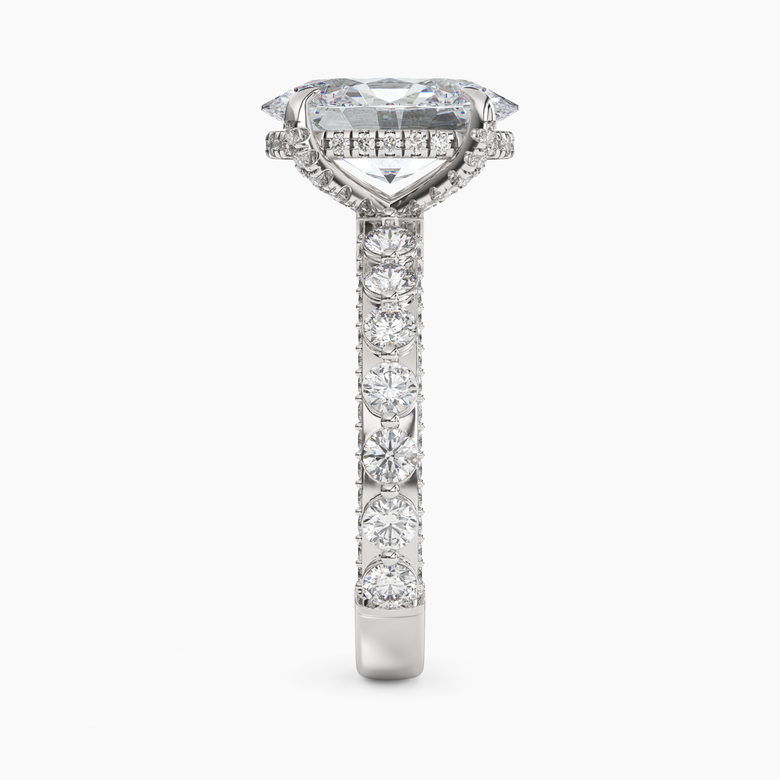Ophelia 2 Carat Oval Cut Solitaire Lab Grown Diamond Ring in 14K White Gold - View 3
