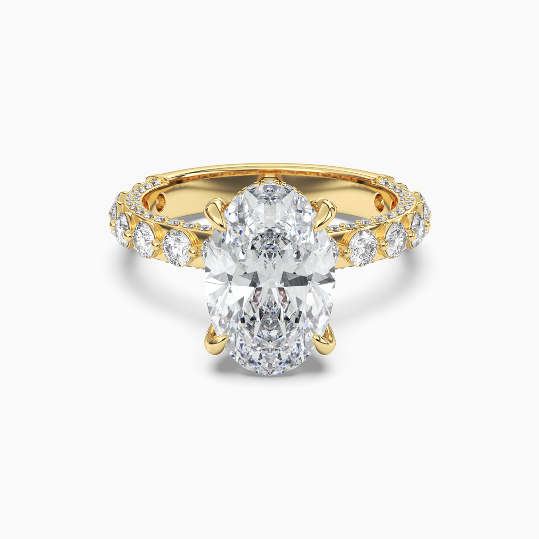 Ophelia 2 Carat Oval Cut Solitaire Lab Grown Diamond Ring in 18K Yellow Gold