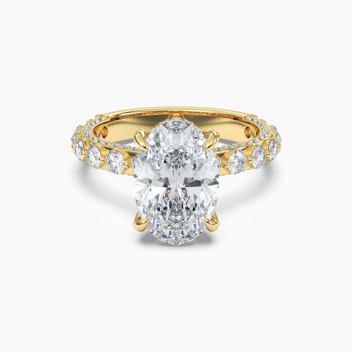 Ophelia 2.5 Carat Oval Cut Solitaire Lab Grown Diamond Ring in 14K Yellow Gold