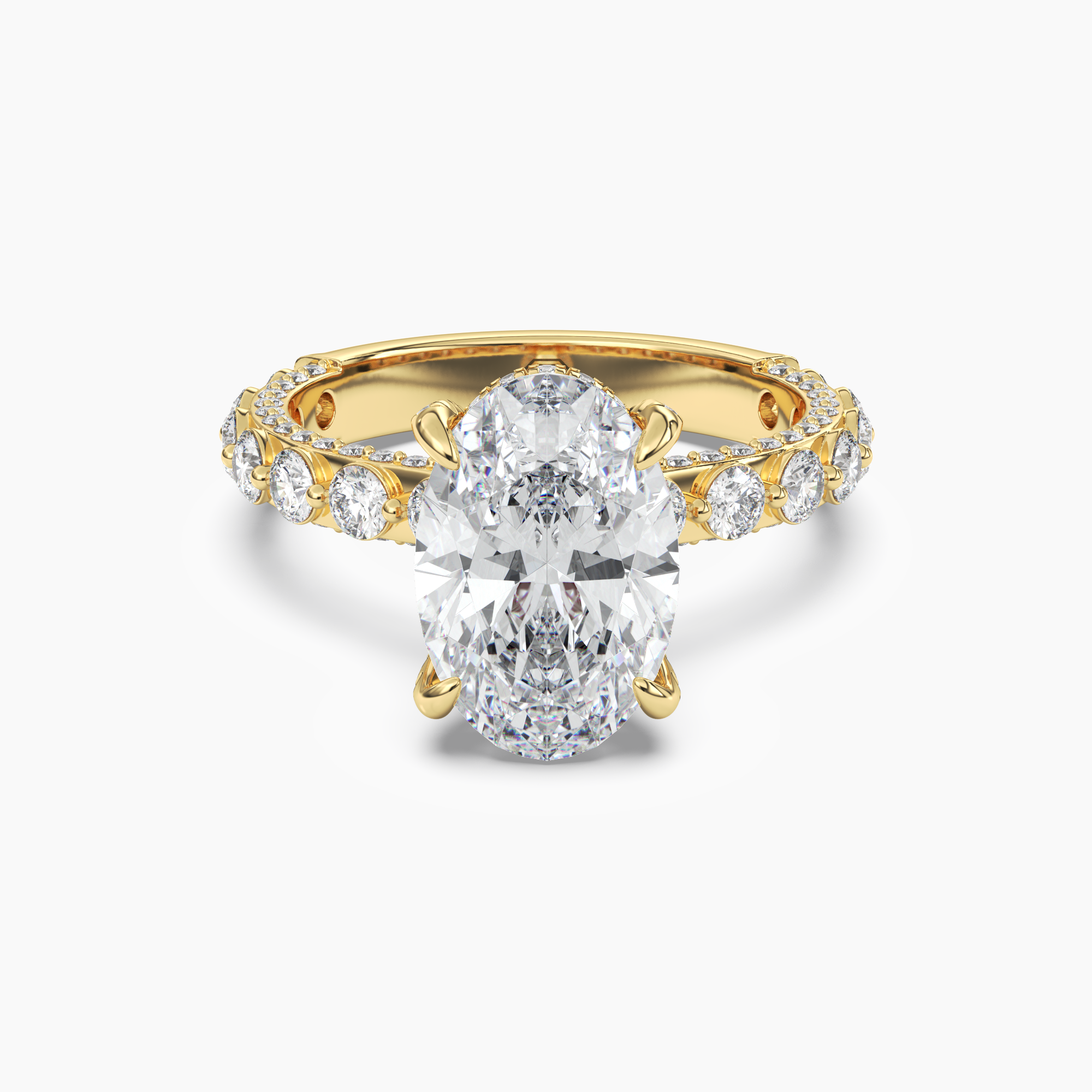 Ophelia 2.5 Carat Oval Cut Solitaire Lab Grown Diamond Ring in 10K Yellow Gold