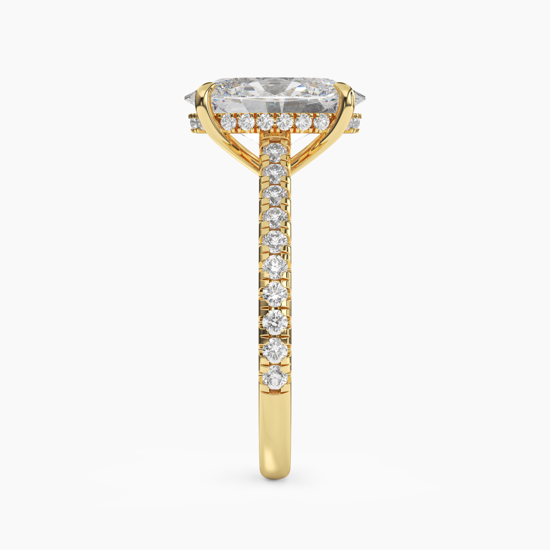 Juliet 1 Carat Oval Cut Hidden Halo Lab Grown Diamond Ring in 10K Rose Gold - View 9