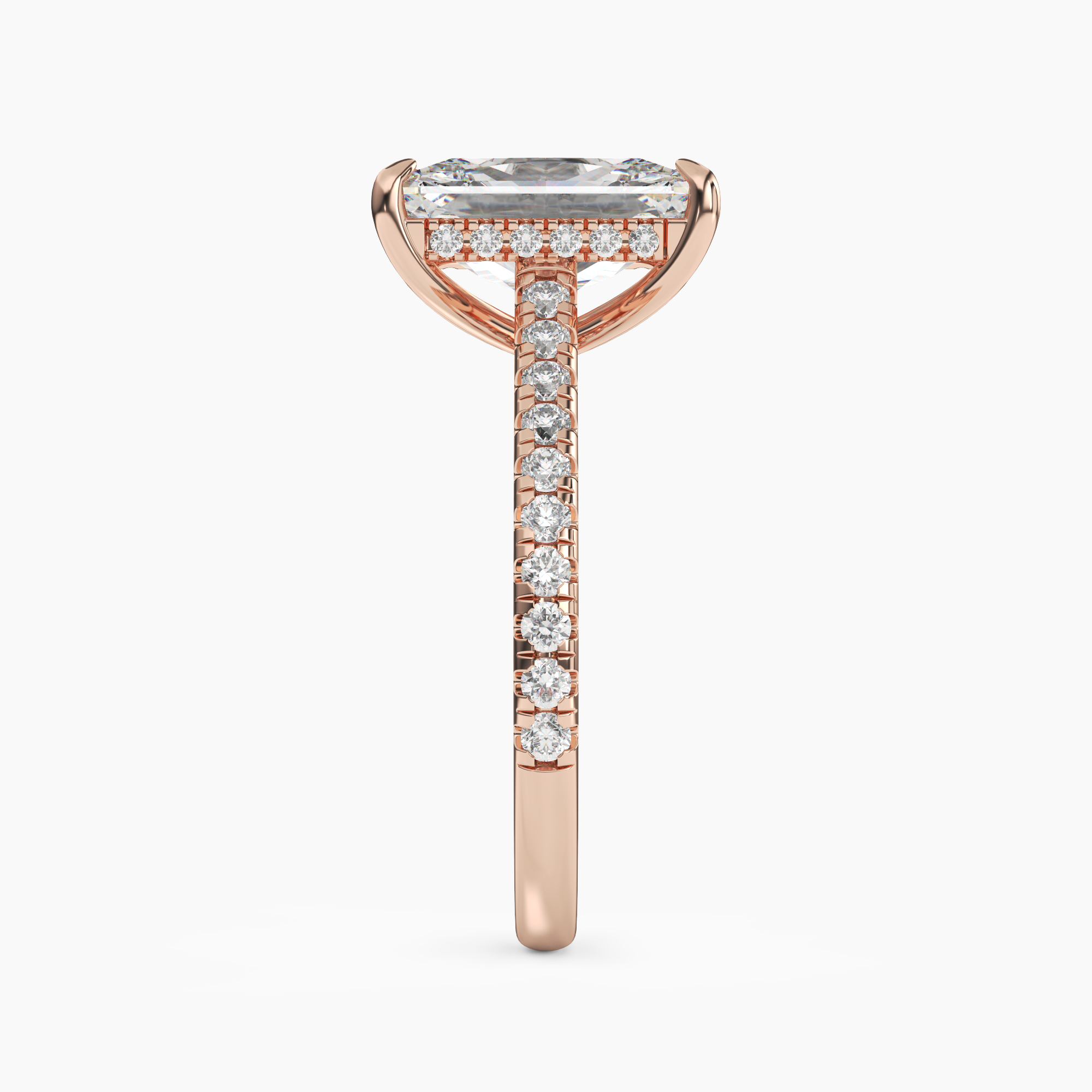 Juliet 1.5 Carat Radiant Cut Solitaire Lab Grown Diamond Ring in 10K Rose Gold - View 3