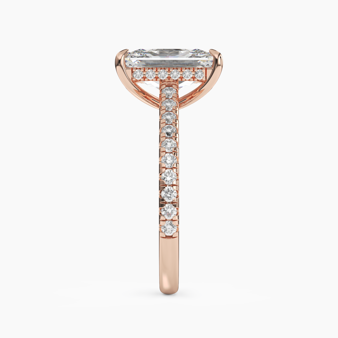 Juliet 1.5 Carat Radiant Cut Solitaire Lab Grown Diamond Ring in 18K Rose Gold - View 3