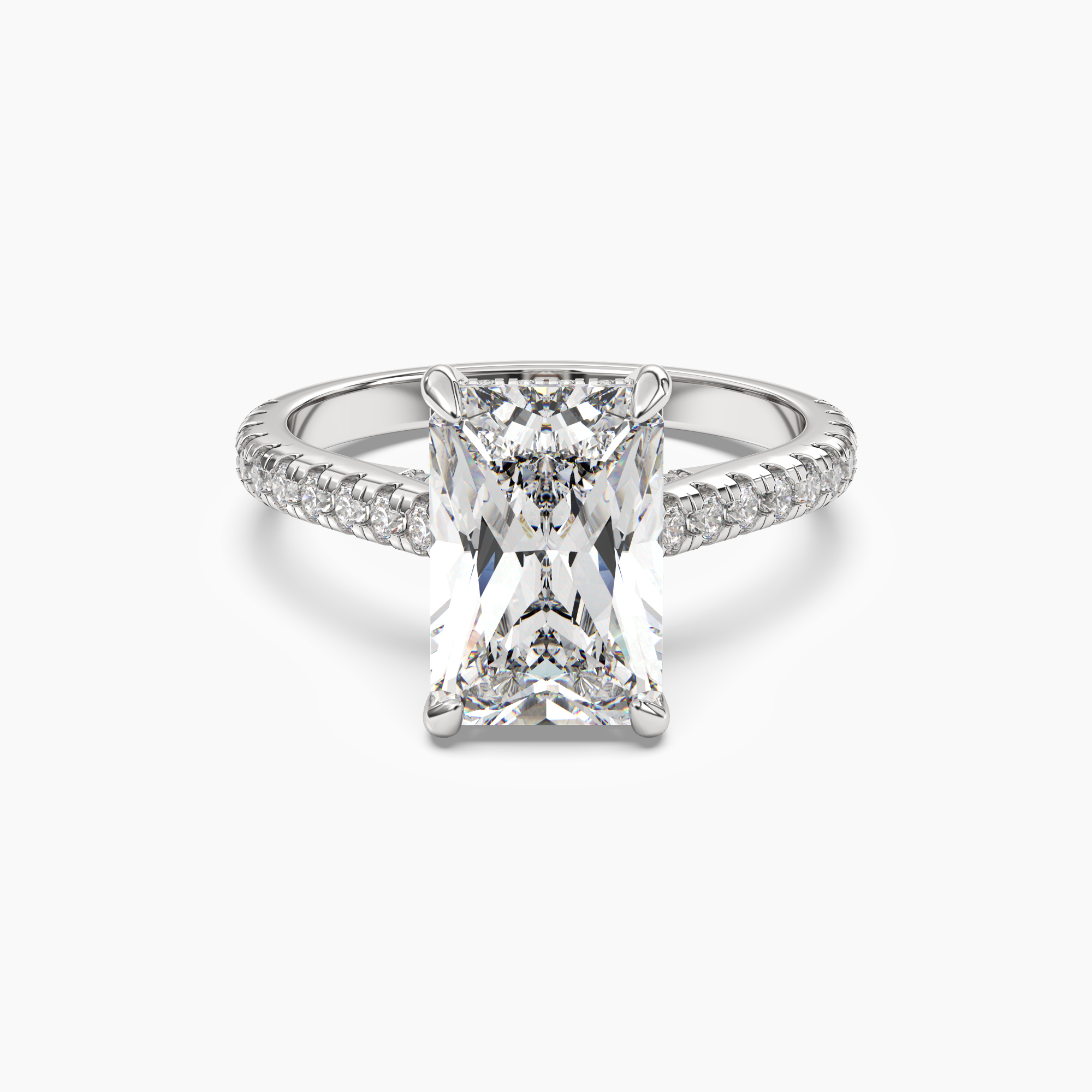 Juliet 1.5 Carat Radiant Cut Solitaire Lab Grown Diamond Ring in Silver