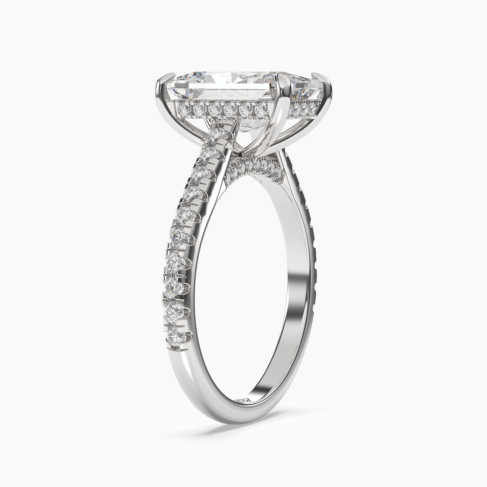 Juliet 4.5 Carat Radiant Cut Solitaire Lab Grown Diamond Ring in 10K White Gold - View 2