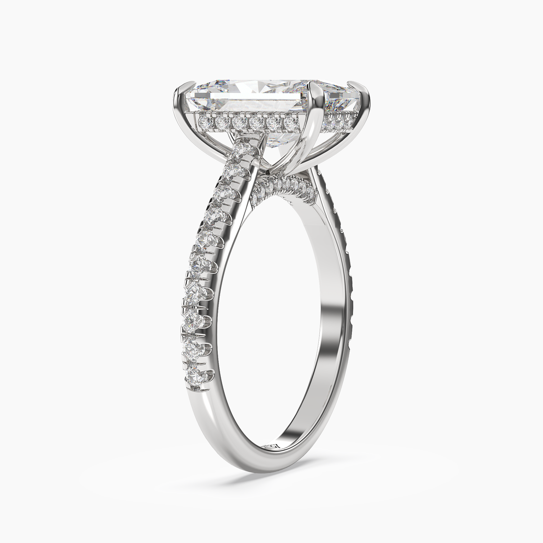 Juliet 4.5 Carat Radiant Cut Solitaire Lab Grown Diamond Ring in 18K White Gold - View 2