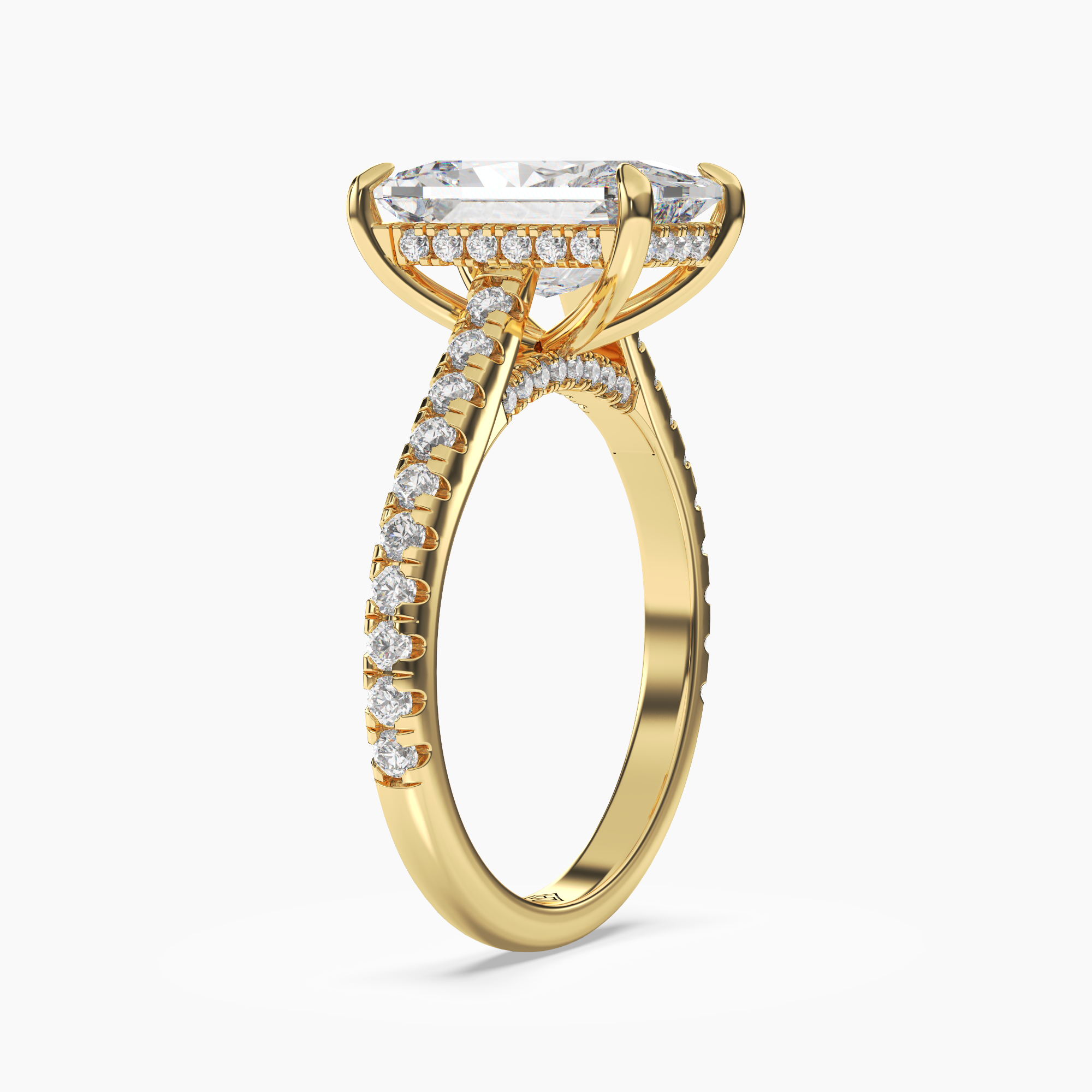 Juliet 2.5 Carat Radiant Cut Solitaire Lab Grown Diamond Ring in 14K Yellow Gold - View 2