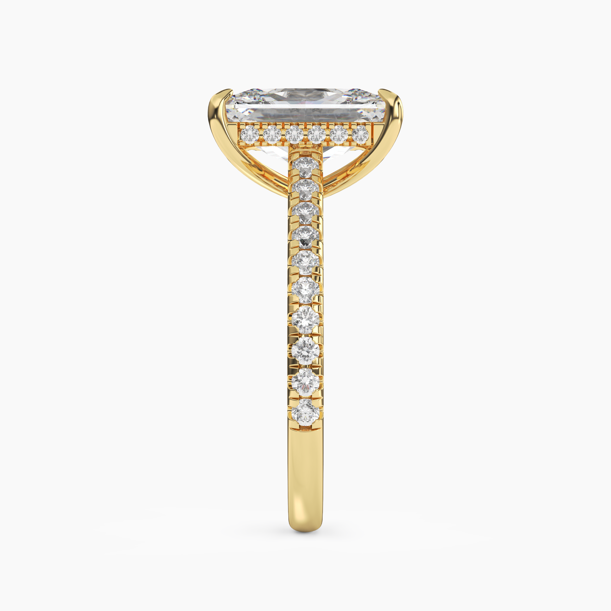 Juliet 1 Carat Radiant Cut Solitaire Lab Grown Diamond Ring in 14K Yellow Gold - View 3