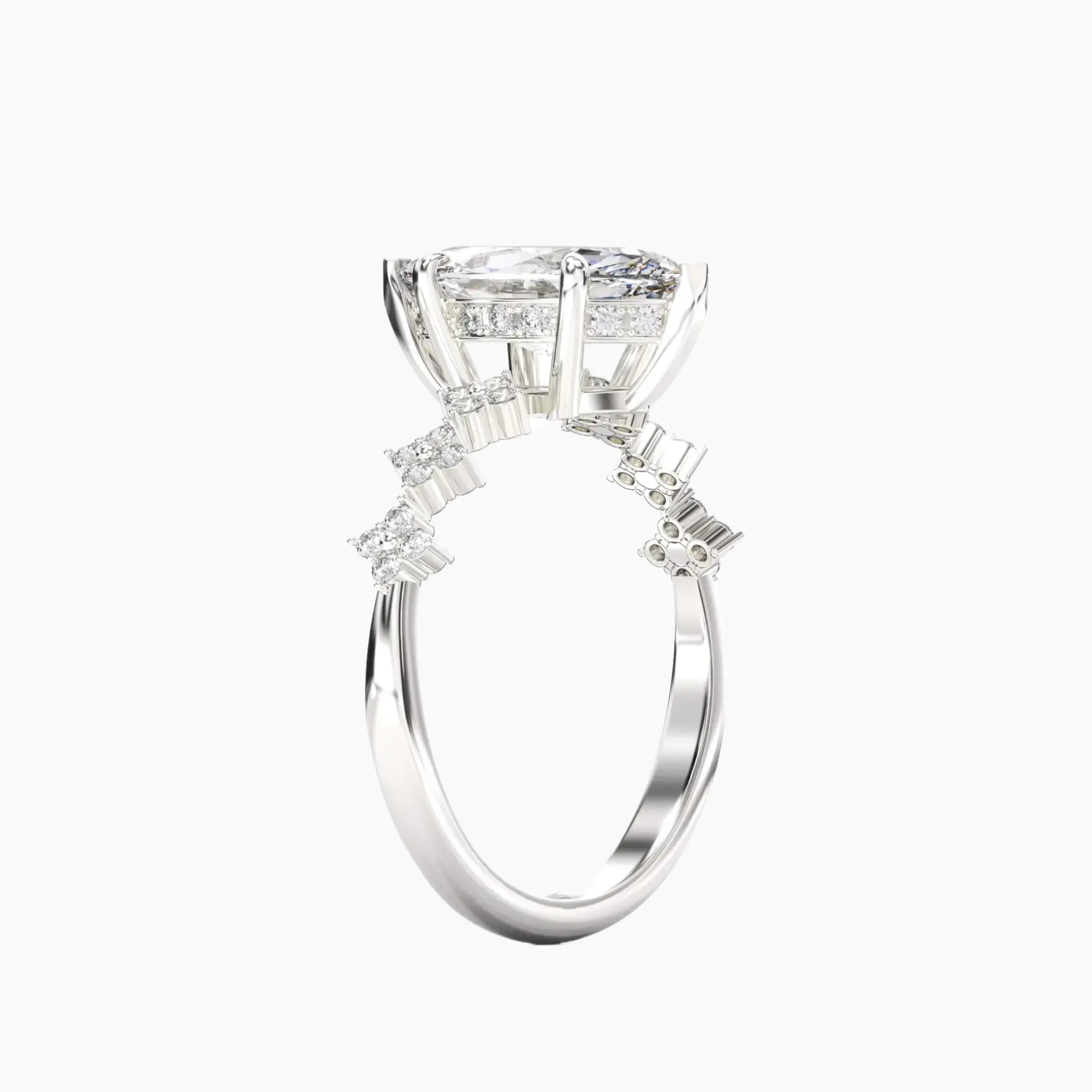 Starveil Marquise Unique 1.5 Carat Lab Grown Diamond Engagement Ring in 18K Rose Gold