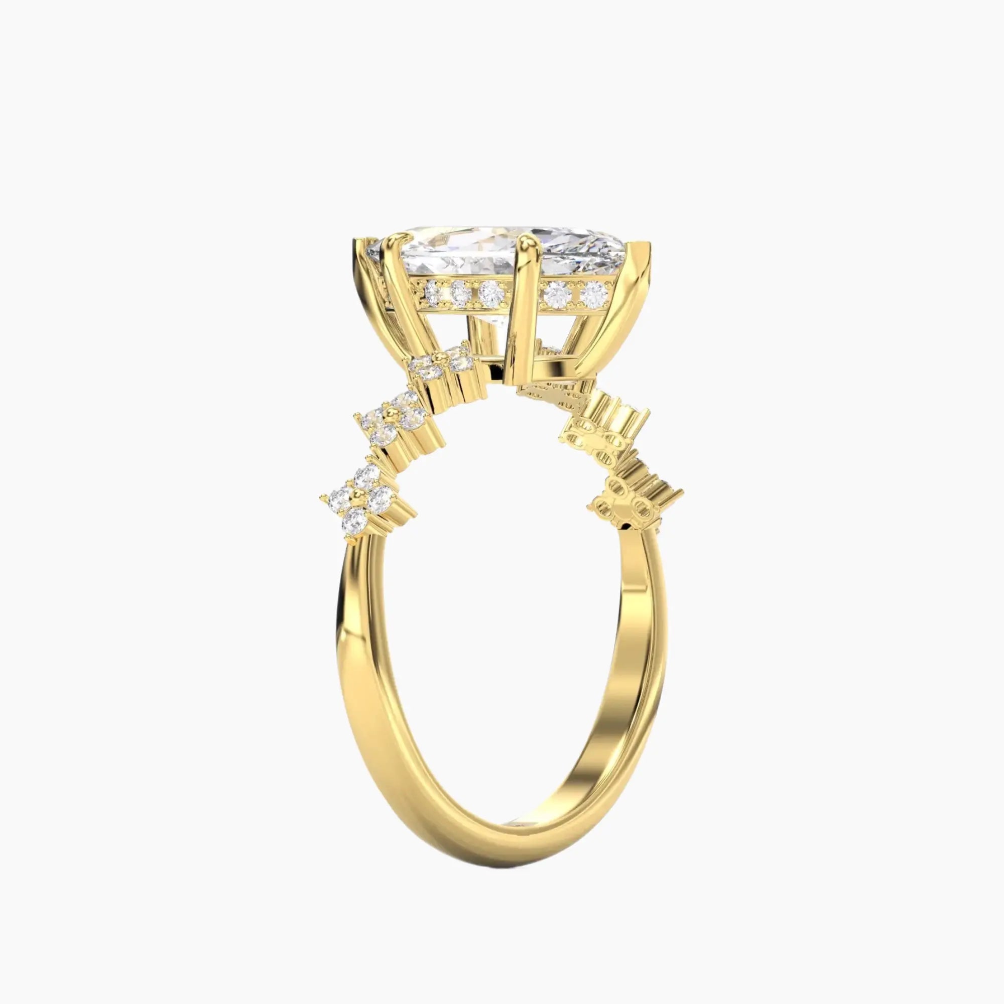 Starveil Marquise Unique 1.5 Carat Lab Grown Diamond Engagement Ring in 18K Rose Gold