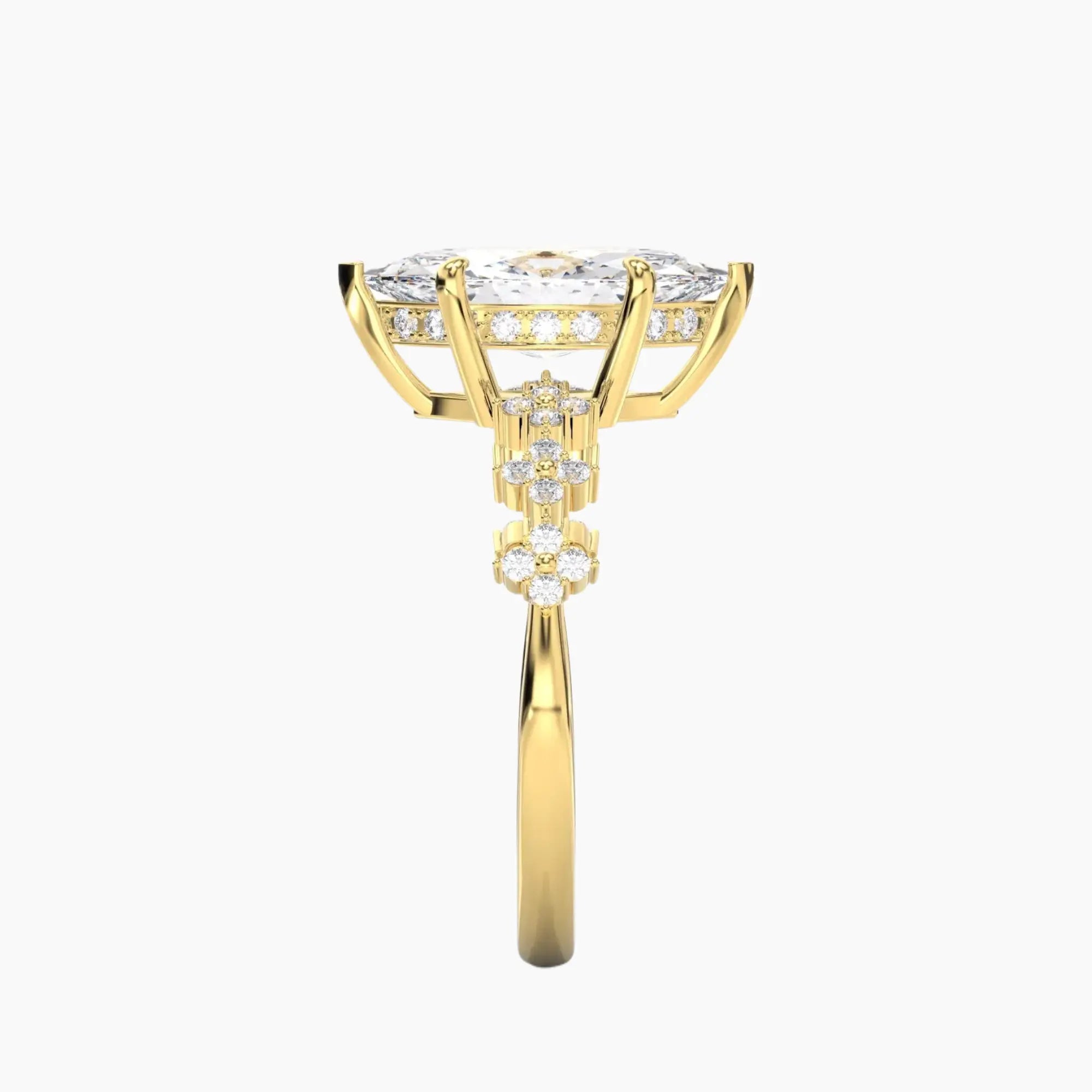Starveil Marquise Unique 1.5 Carat Lab Grown Diamond Engagement Ring in 18K Rose Gold