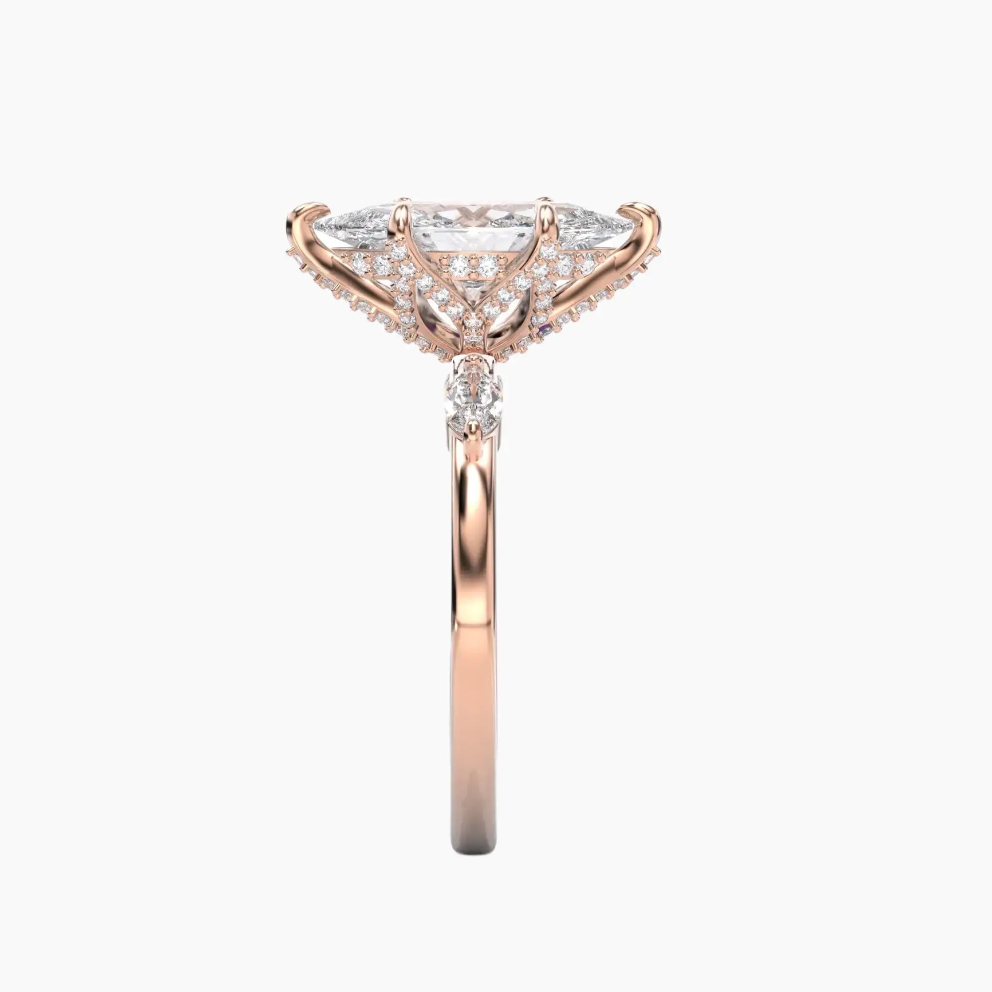 Seraphina 1.5 Carat Marquise Cut Hidden Halo Lab Grown Diamond Ring in 18K Rose Gold - View 3