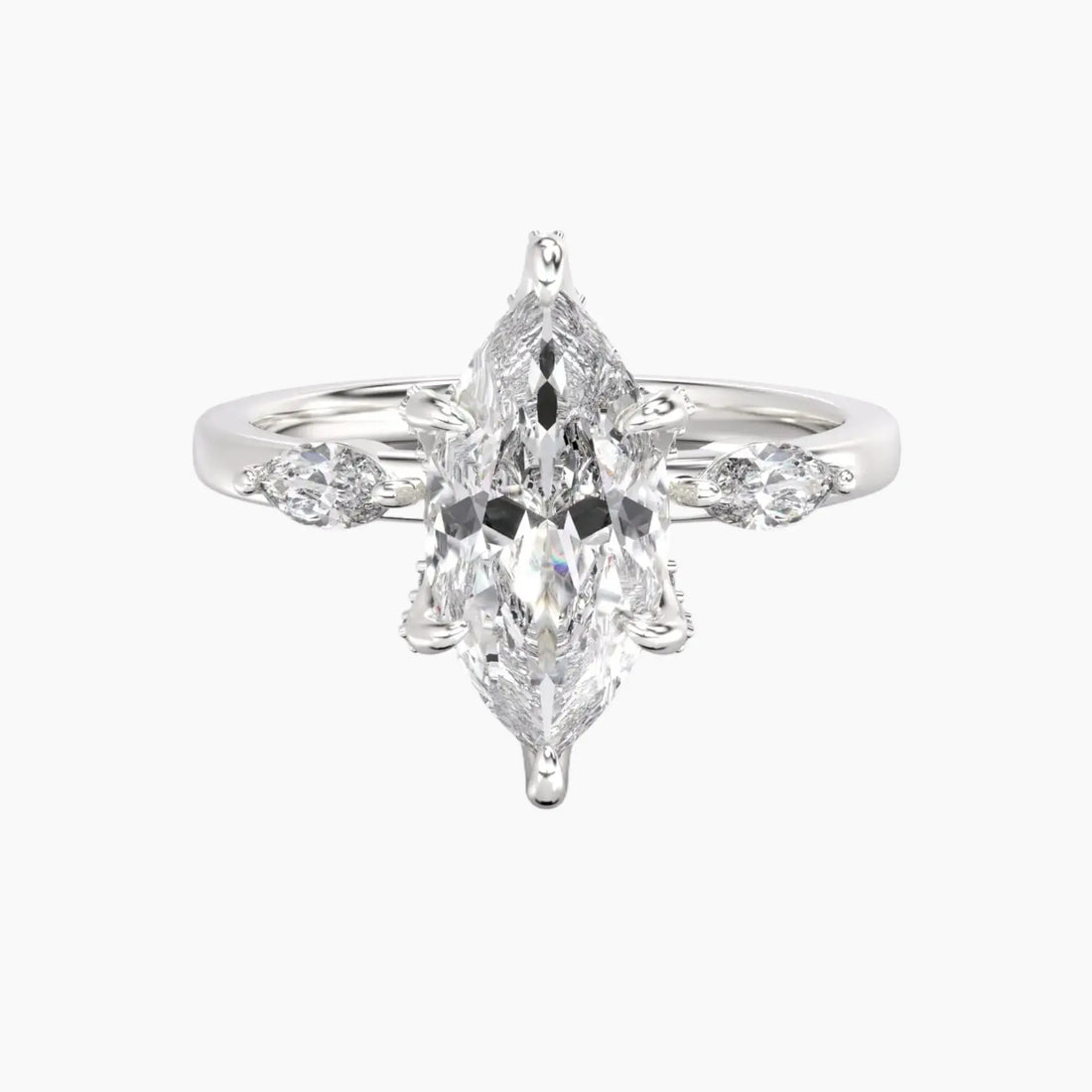 Seraphina 3 Carat Marquise Cut Hidden Halo Lab Grown Diamond Ring in 14K Rose Gold - View 4