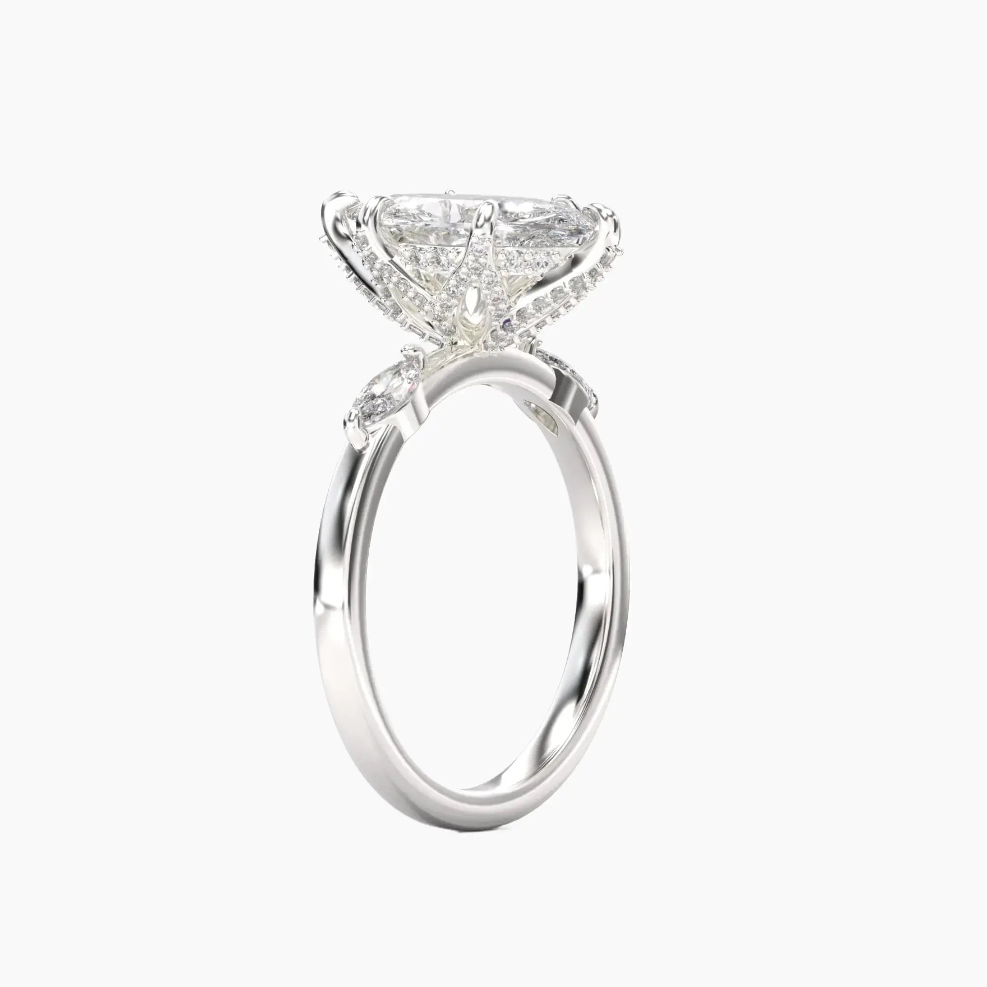 Seraphina 2.5 Carat Marquise Cut Hidden Halo Lab Grown Diamond Ring in 14K Rose Gold - View 5