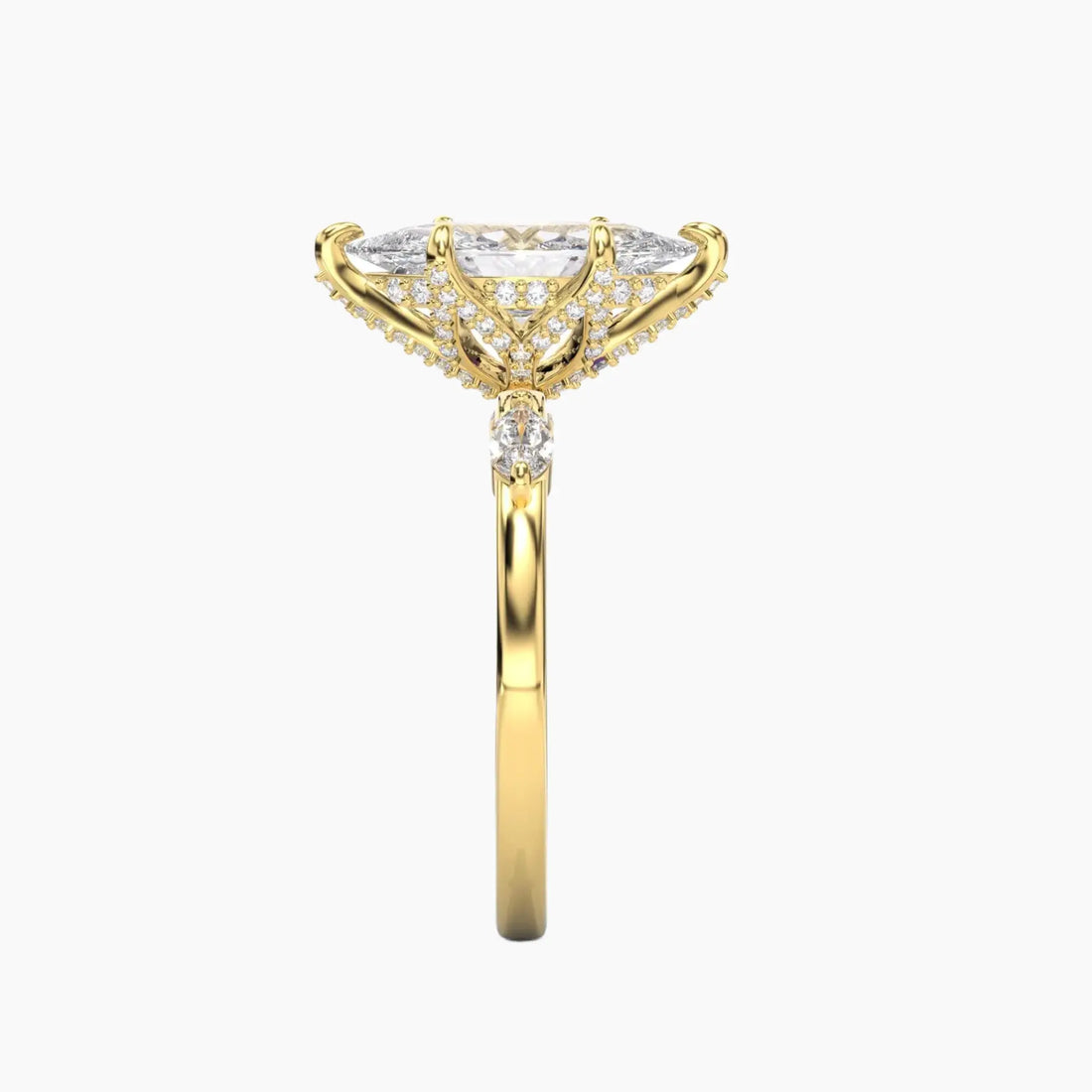 Seraphina 2 Carat Marquise Cut Hidden Halo Lab Grown Diamond Ring in 18K Rose Gold - View 9