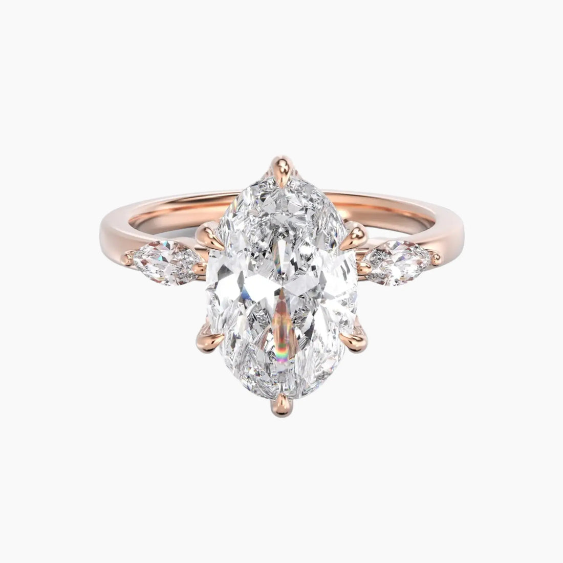 Seraphina 1 Carat Oval Cut Solitaire Lab Grown Diamond Ring in Silver - View 7