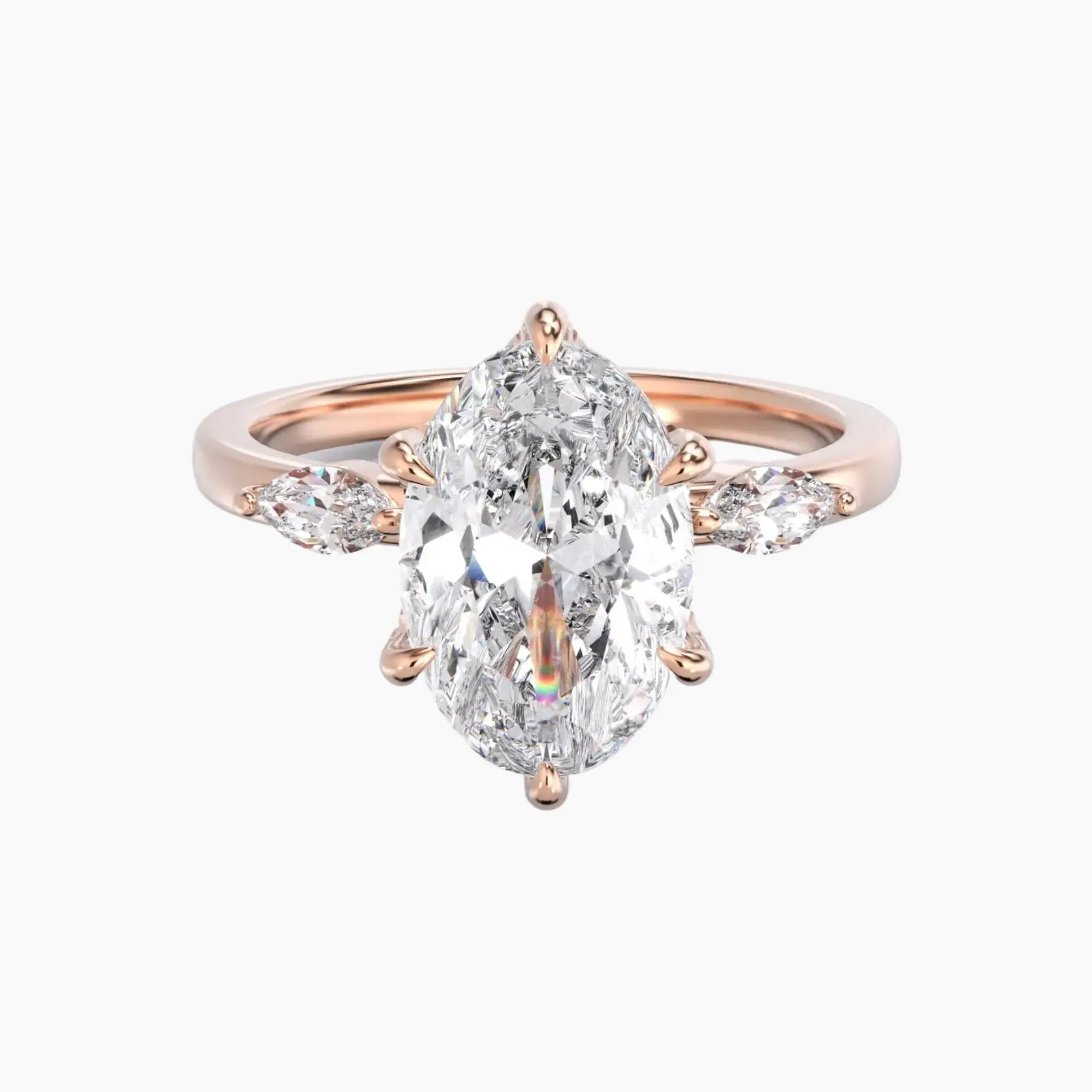 Seraphina 2 Carat Oval Cut Solitaire Lab Grown Diamond Ring in 14K Yellow Gold - View 7