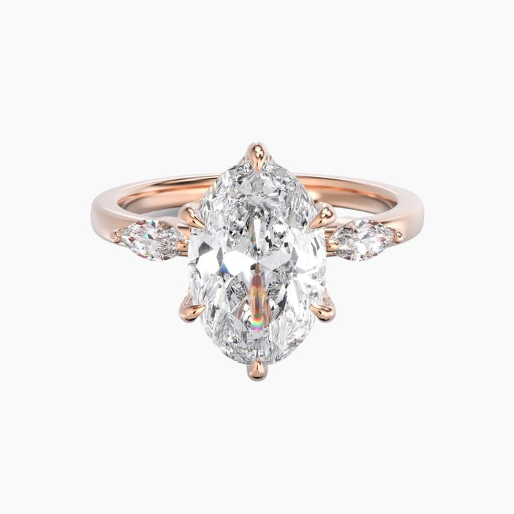 Seraphina 5 Carat Oval Cut Solitaire Lab Grown Diamond Ring in 14K Rose Gold