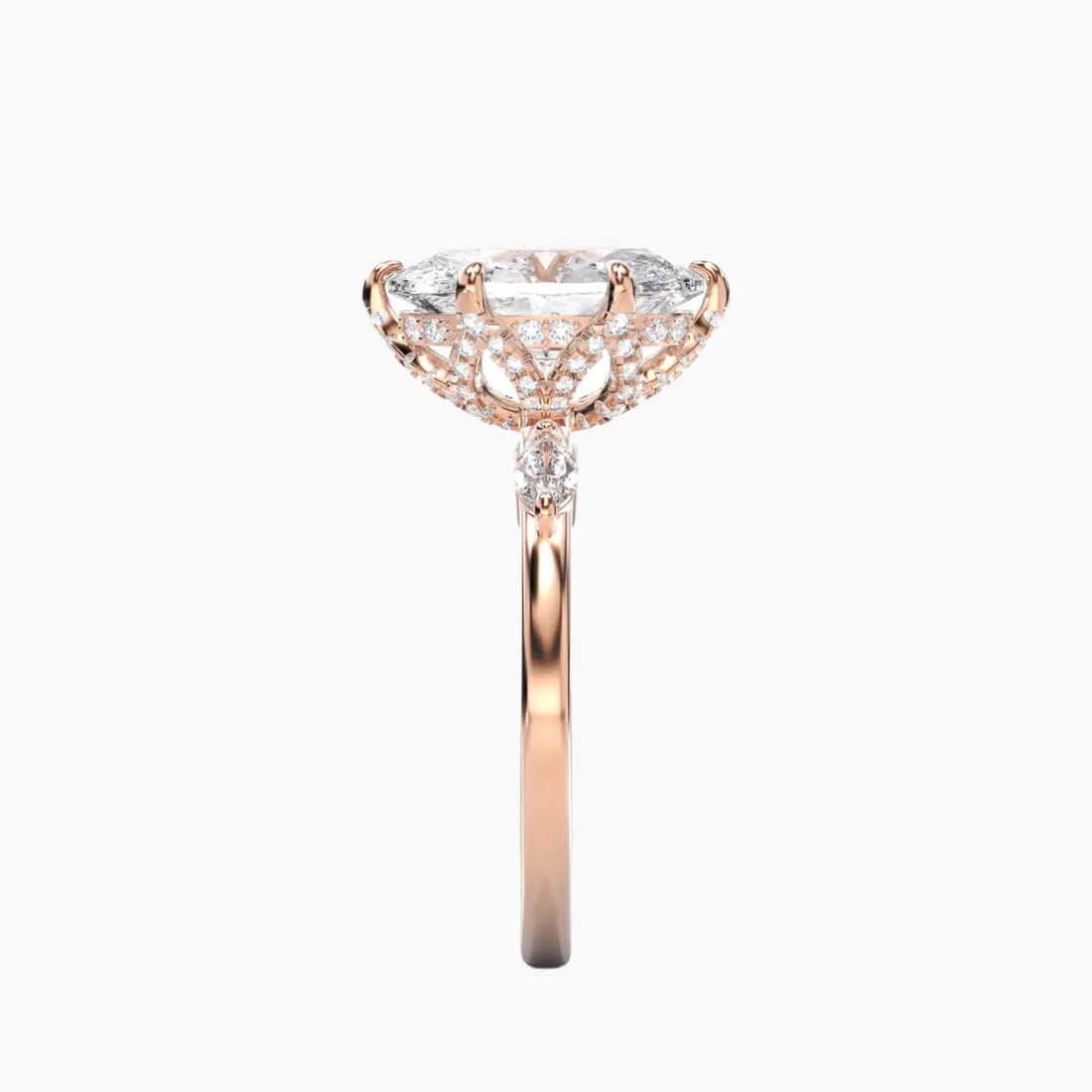 Seraphina 5 Carat Oval Cut Solitaire Lab Grown Diamond Ring in Silver - View 9
