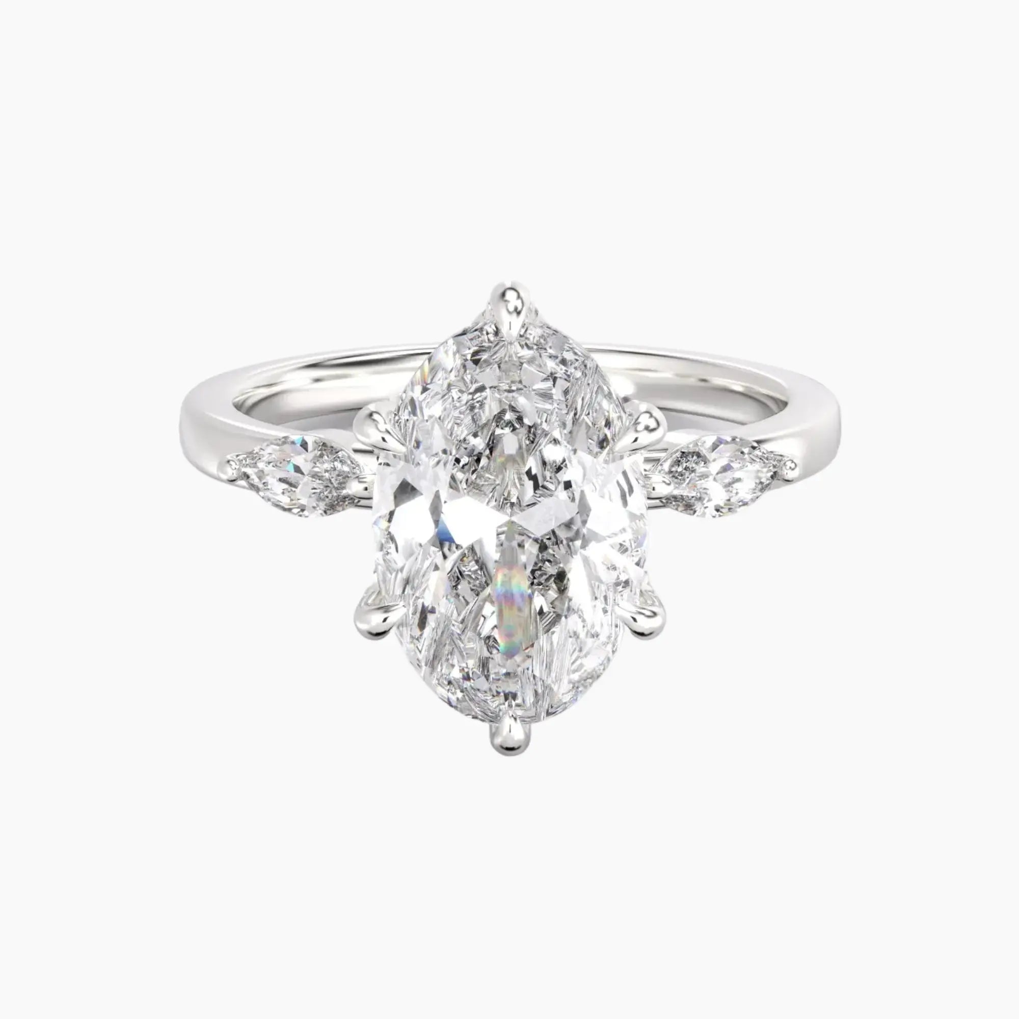Seraphina 5 Carat Oval Cut Solitaire Lab Grown Diamond Ring in Platinum