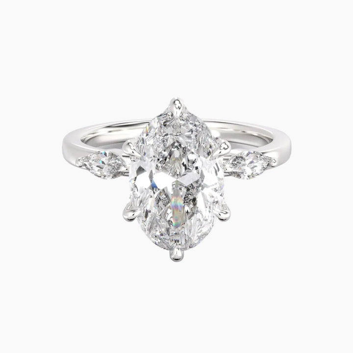 Seraphina 4.5 Carat Oval Cut Solitaire Lab Grown Diamond Ring in 14K White Gold