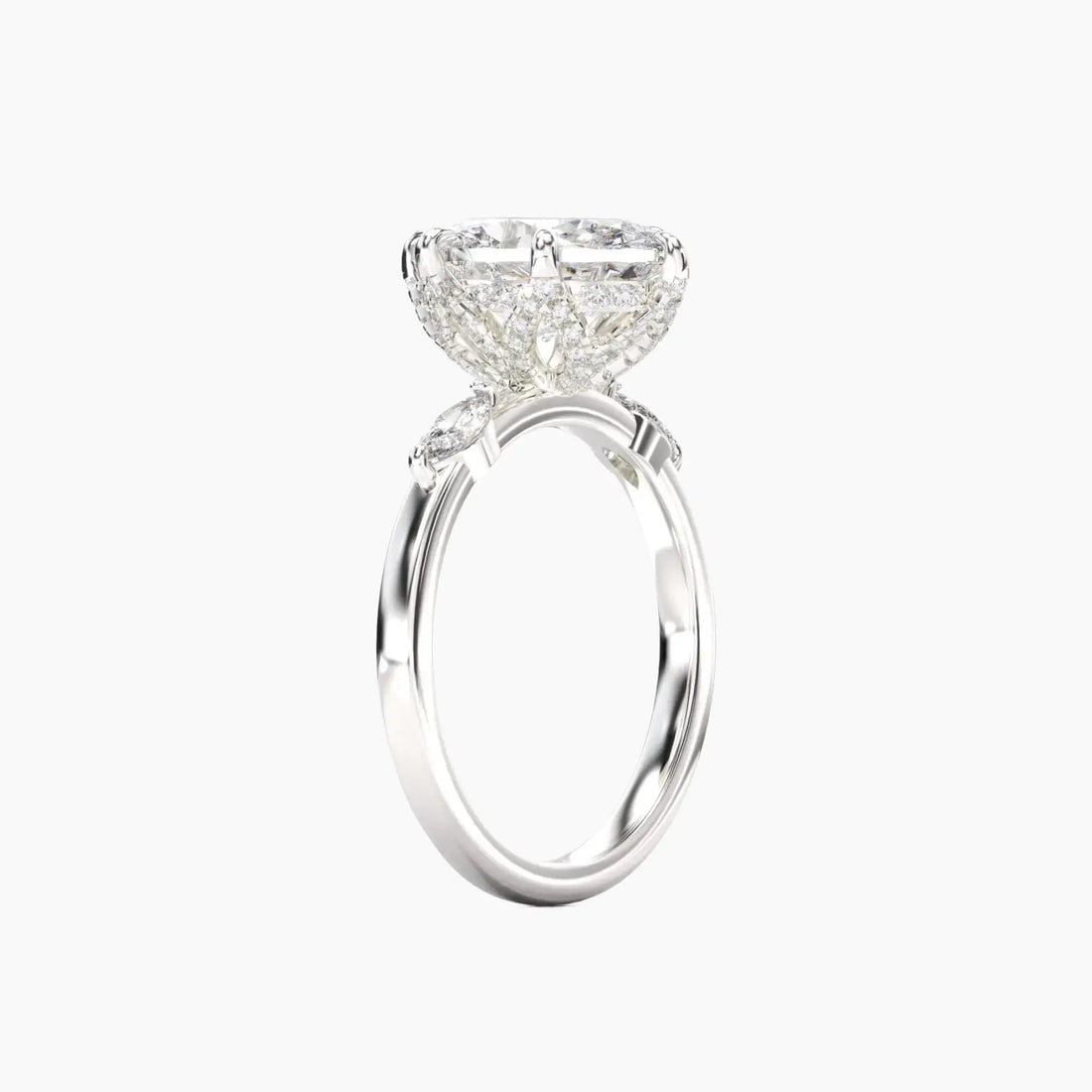 Seraphina 1 Carat Oval Cut Solitaire Lab Grown Diamond Ring in Platinum - View 2