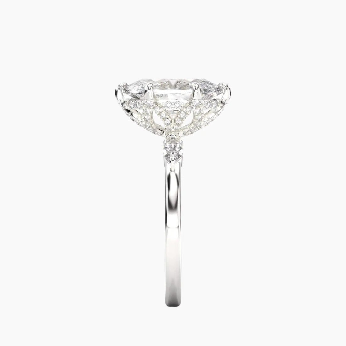 Seraphina 5 Carat Oval Cut Solitaire Lab Grown Diamond Ring in 14K White Gold - View 3
