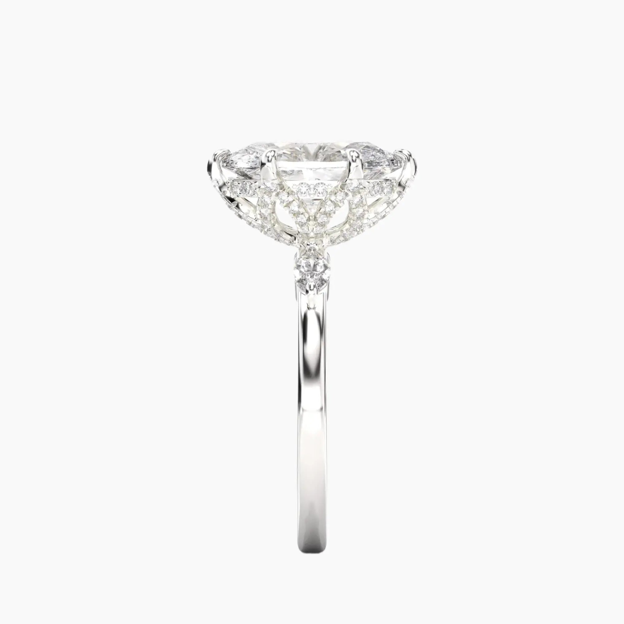Seraphina 5 Carat Oval Cut Solitaire Lab Grown Diamond Ring in Platinum - View 3