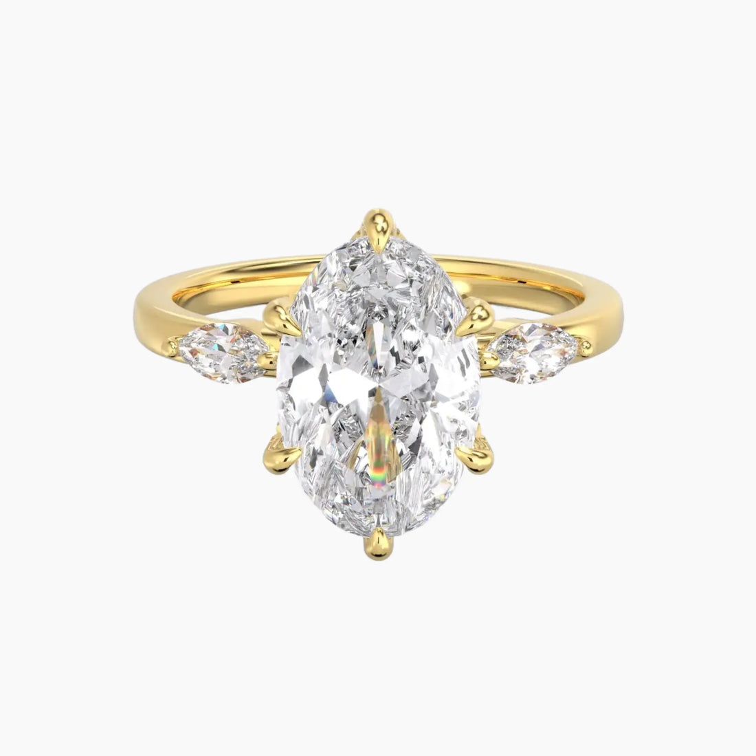 Seraphina 4.5 Carat Oval Cut Solitaire Lab Grown Diamond Ring in Silver - View 4