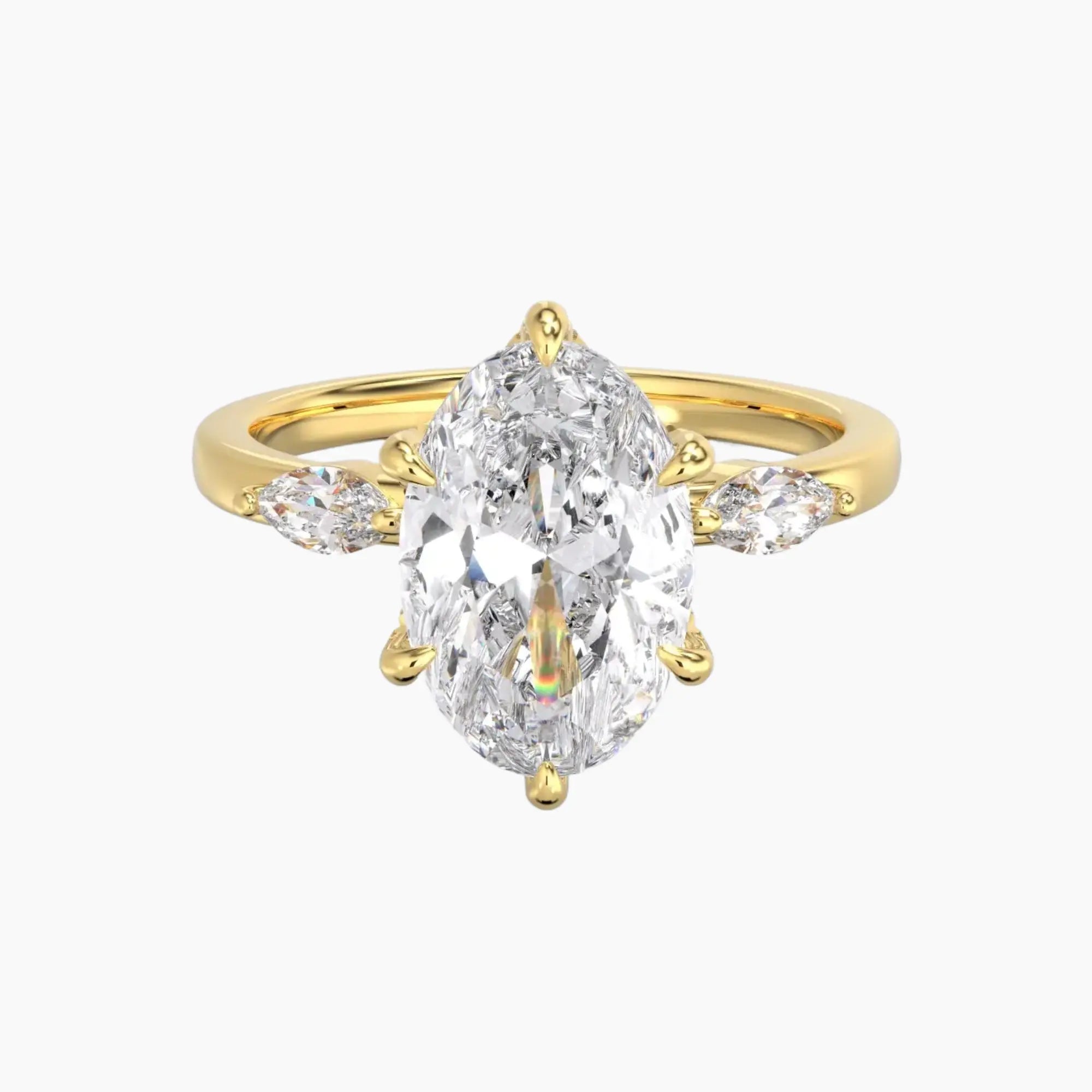 Seraphina 2 Carat Oval Cut Solitaire Lab Grown Diamond Ring in Silver - View 4