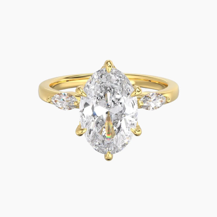Seraphina 4 Carat Oval Cut Solitaire Lab Grown Diamond Ring in 14K Yellow Gold