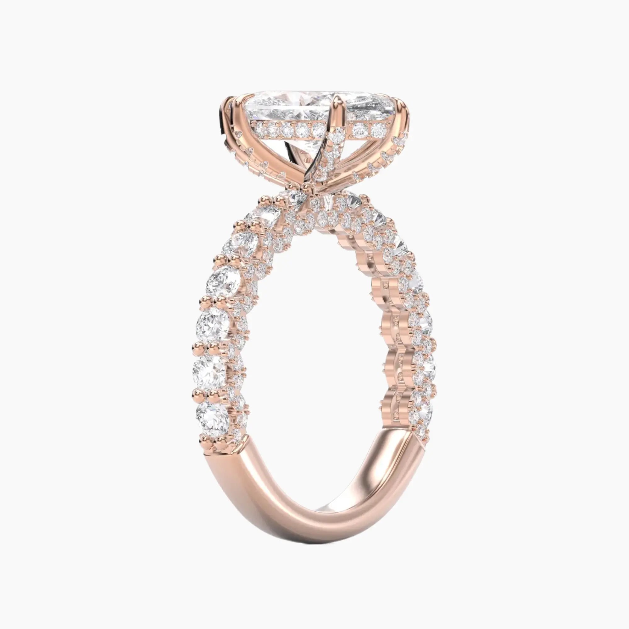 Lustre Marquise Hidden Halo 1.5 Carat Lab Grown Diamond Engagement Ring in 14K Rose Gold