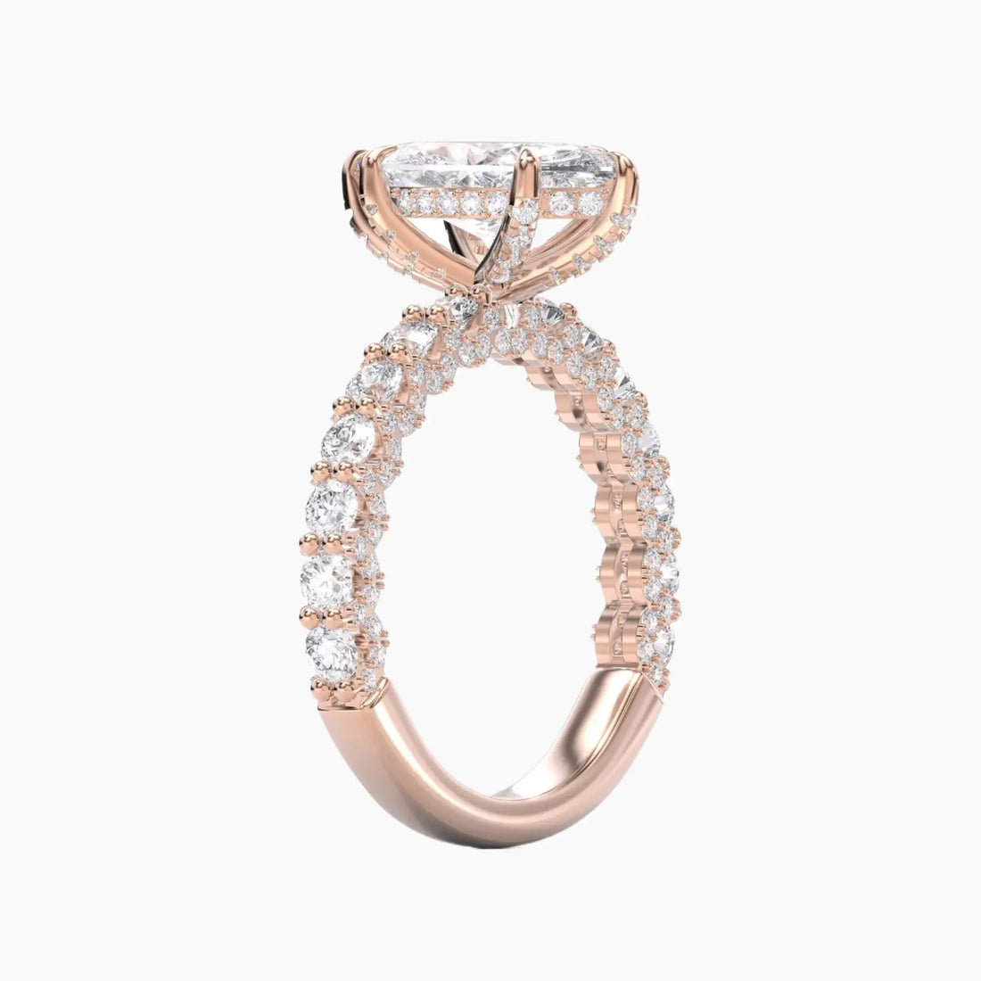 Lustre Marquise Hidden Halo 1.5 Carat Lab Grown Diamond Engagement Ring in 14K Rose Gold