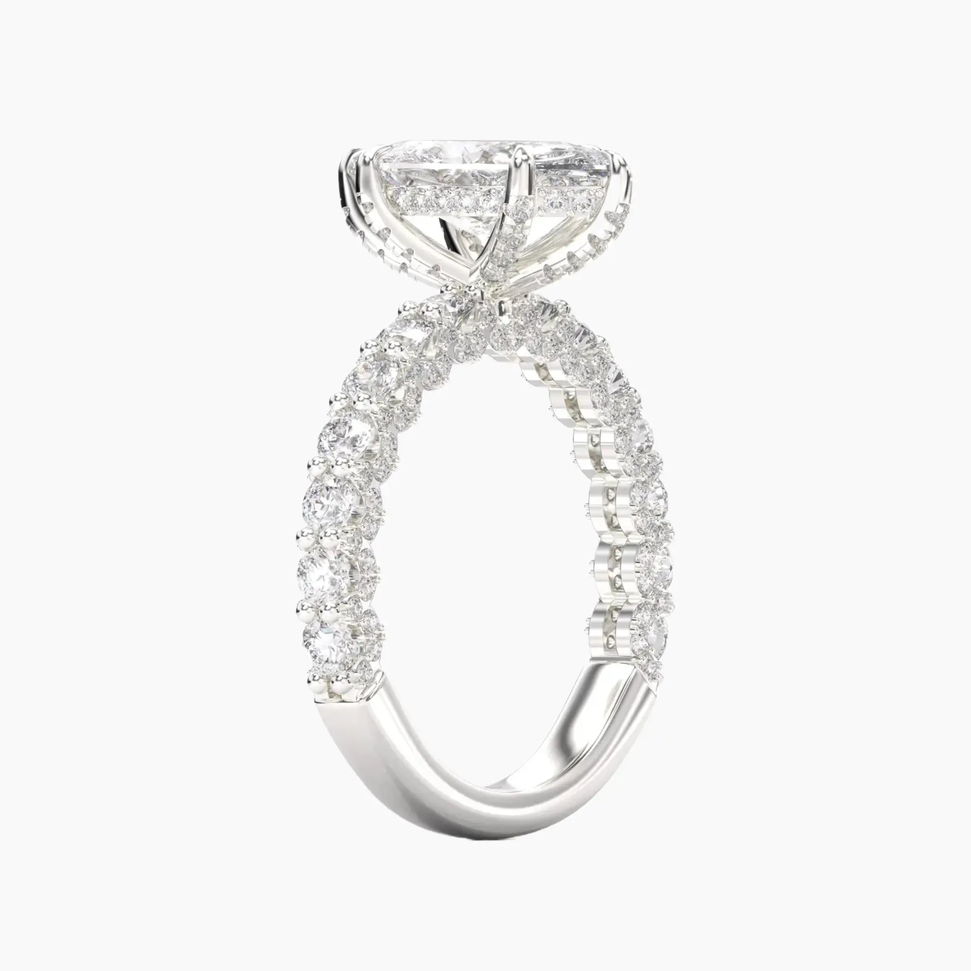 Lustre Marquise Hidden Halo 1.5 Carat Lab Grown Diamond Engagement Ring in 14K Rose Gold