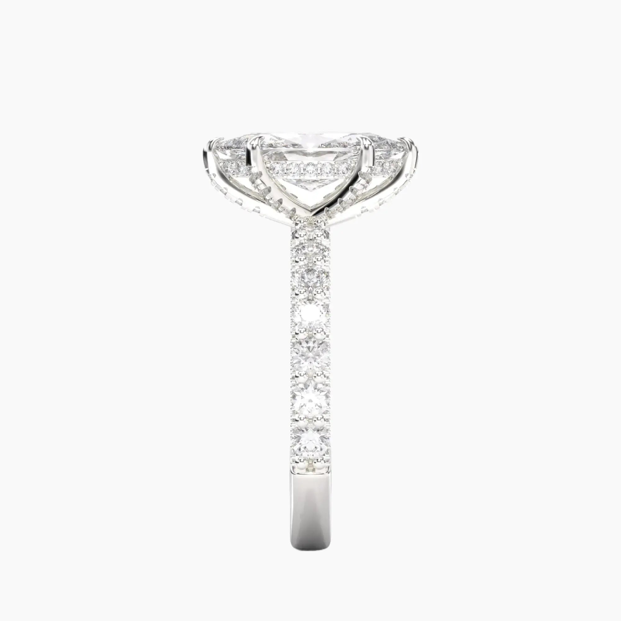 Lustre Marquise Hidden Halo 1.5 Carat Lab Grown Diamond Engagement Ring in 18K Rose Gold