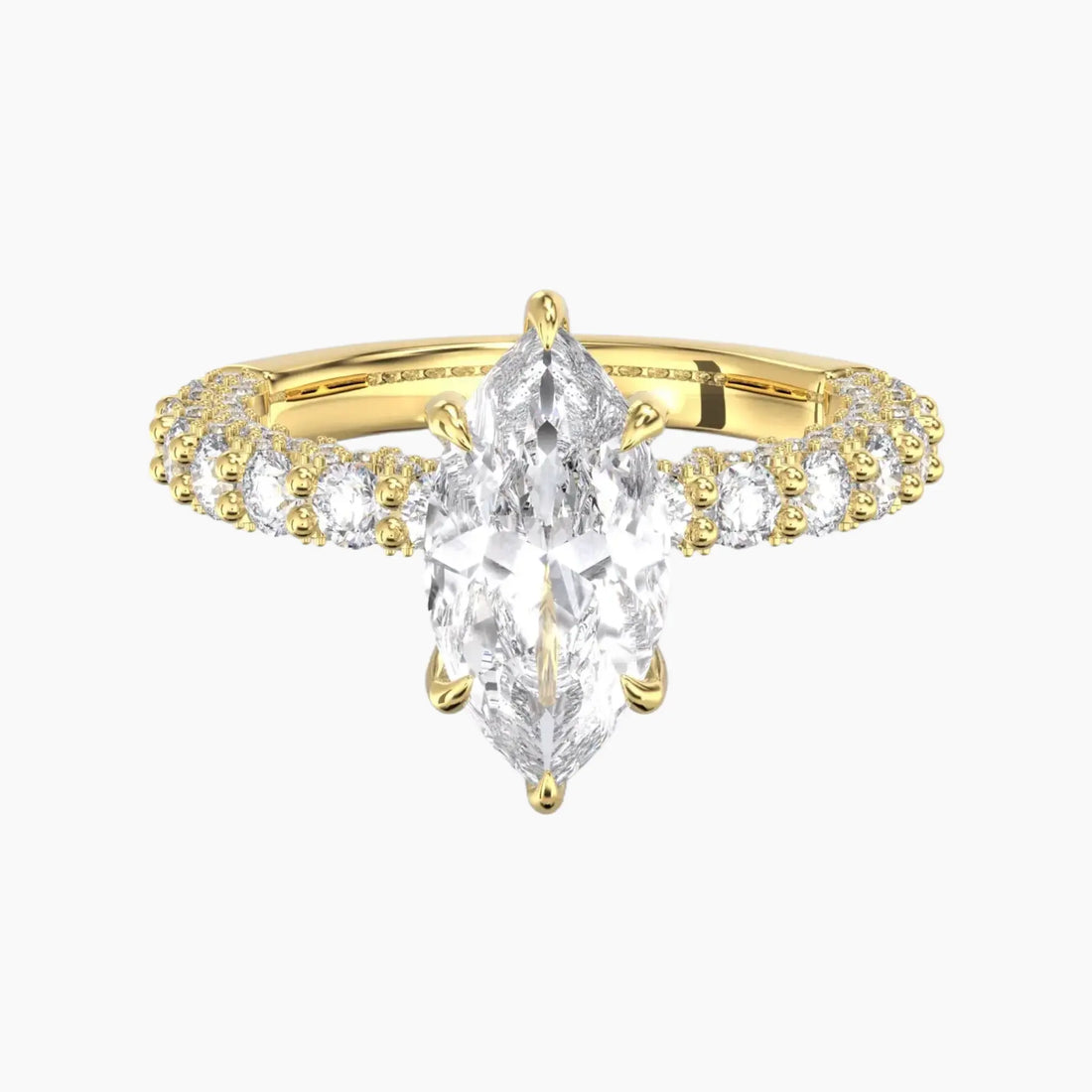 Lustre Marquise Hidden Halo 1.5 Carat Lab Grown Diamond Engagement Ring in 18K Rose Gold