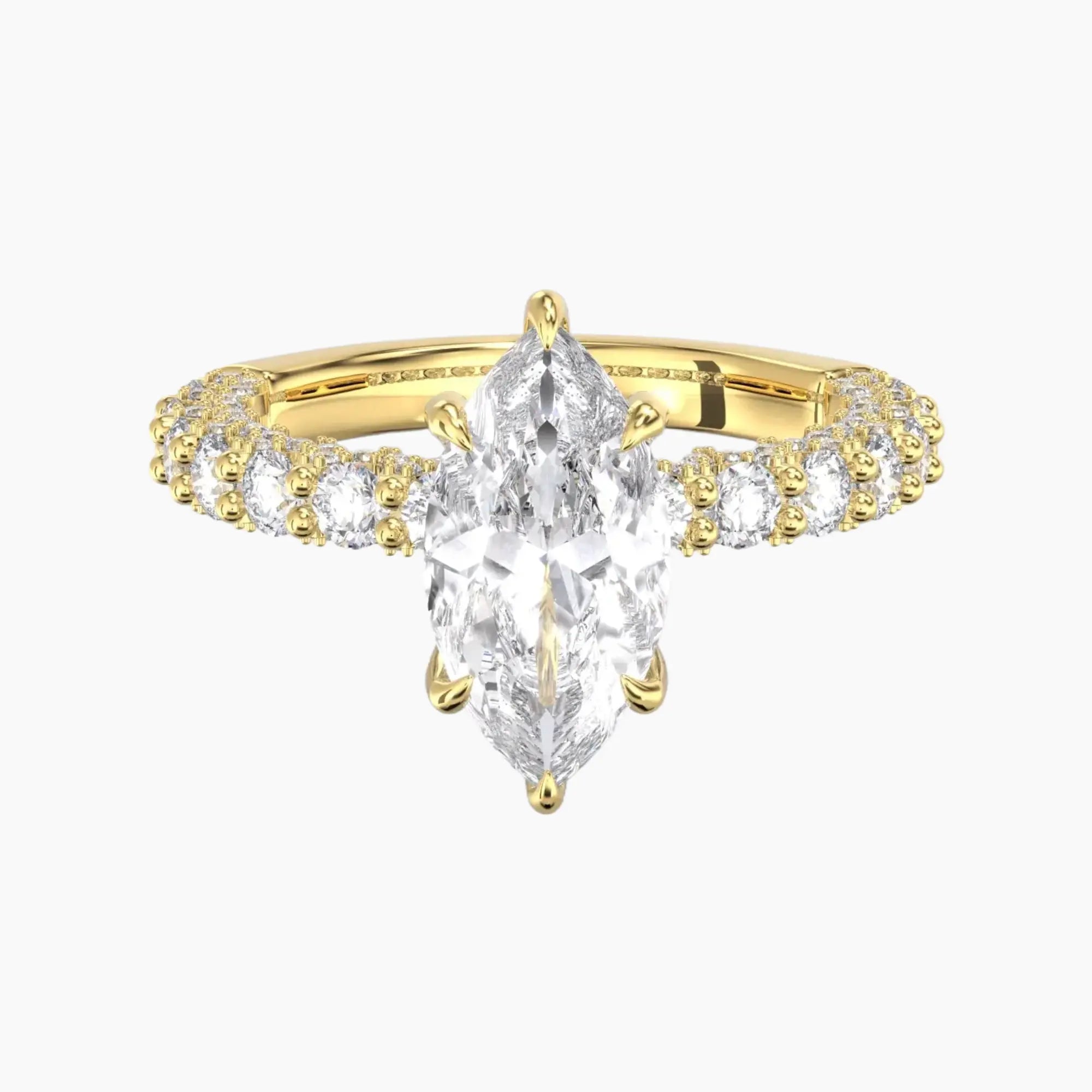 Lustre Marquise Hidden Halo 1.5 Carat Lab Grown Diamond Engagement Ring in 14K Rose Gold