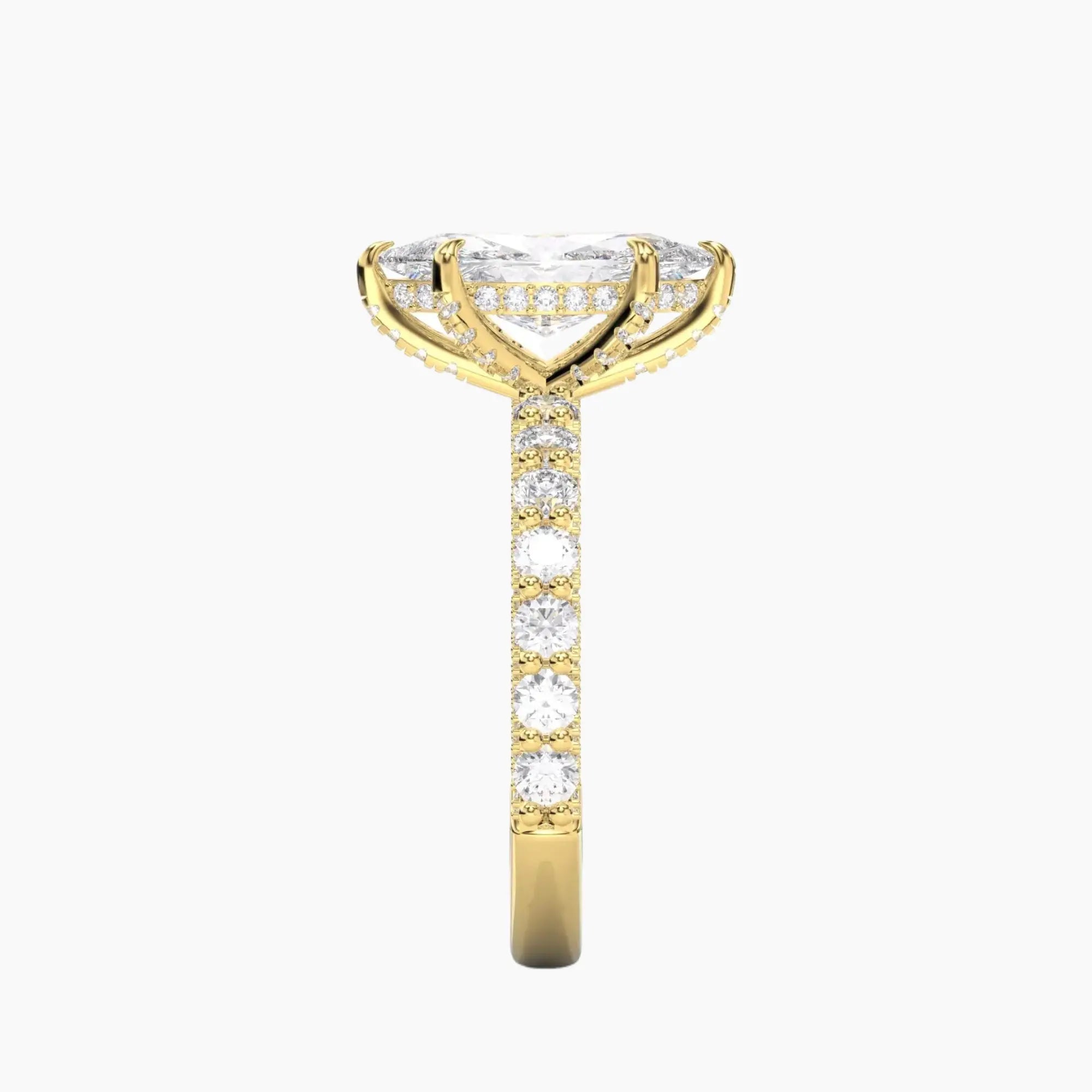 Lustre Marquise Hidden Halo 1.5 Carat Lab Grown Diamond Engagement Ring in 18K Rose Gold
