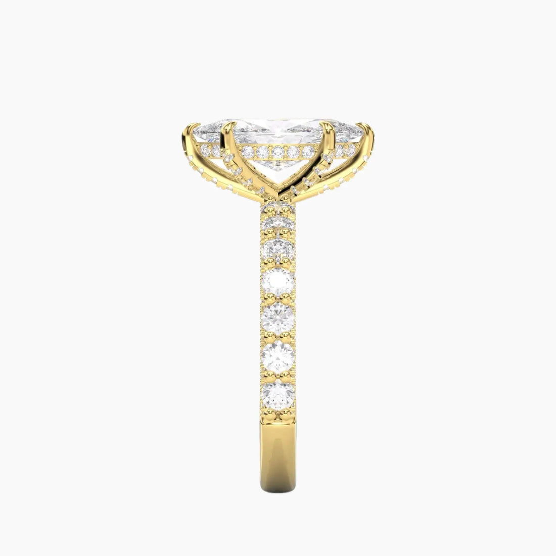 Lustre Marquise Hidden Halo 1.5 Carat Lab Grown Diamond Engagement Ring in 18K Rose Gold