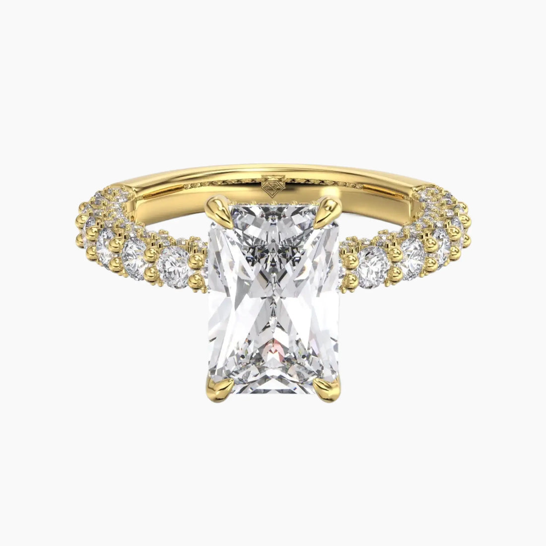 Lustre Radiant Hidden Halo 1.5 Carat Lab Grown Diamond Engagement Ring in 18K Rose Gold