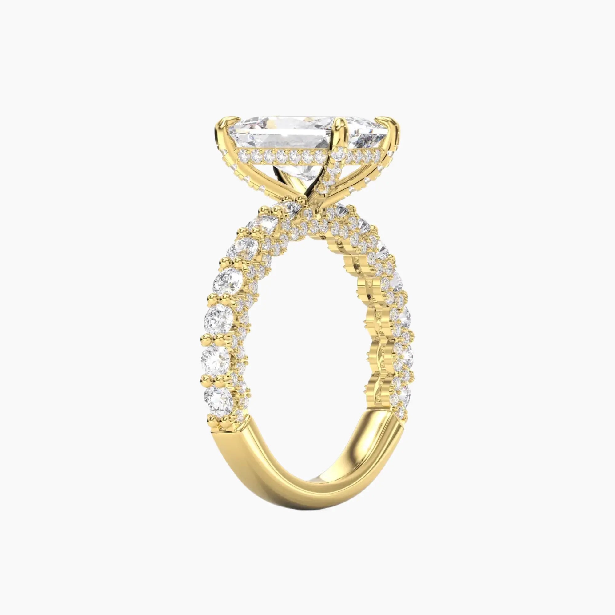 Lustre Radiant Hidden Halo 1.5 Carat Lab Grown Diamond Engagement Ring in 18K Rose Gold