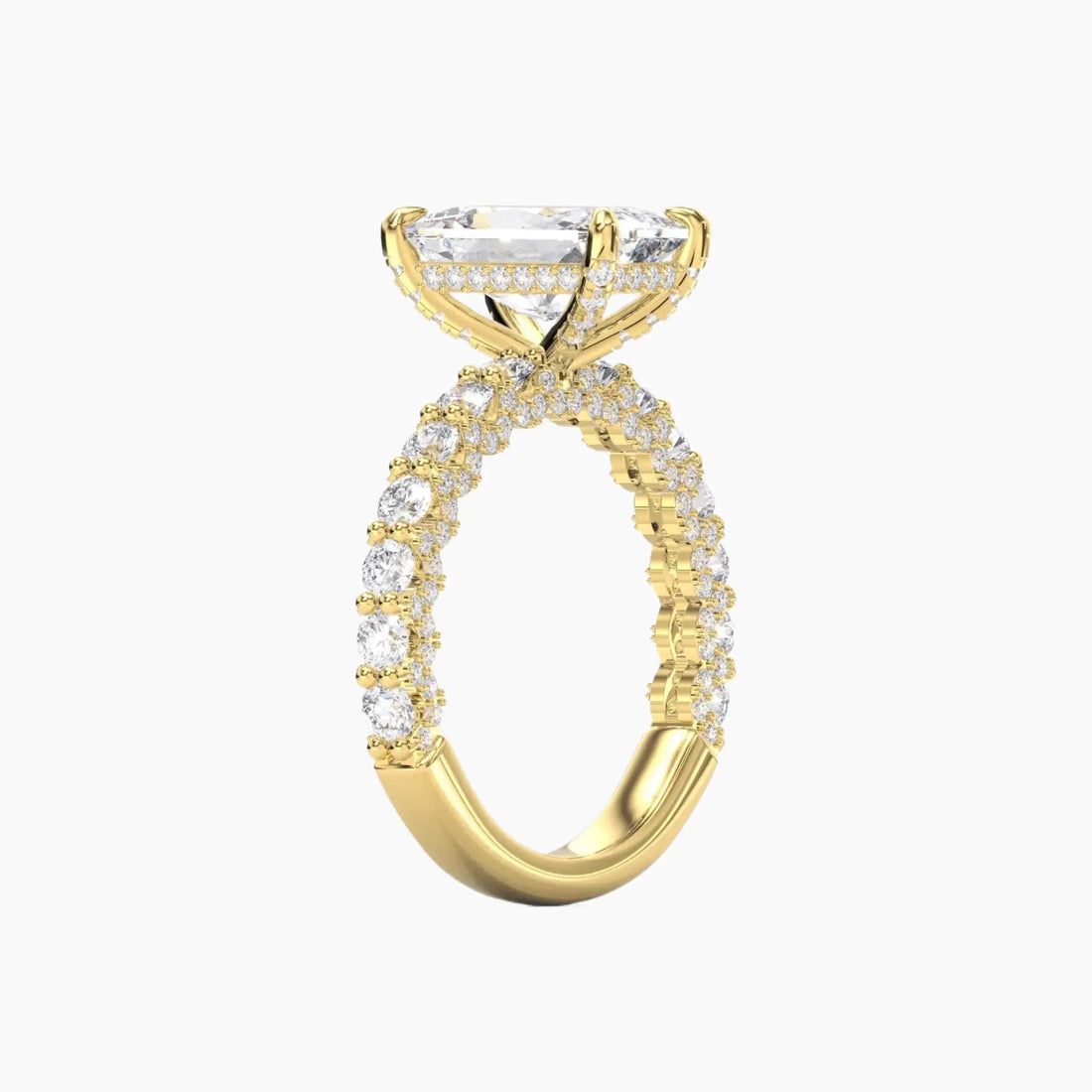 Lustre Radiant Hidden Halo 1.5 Carat Lab Grown Diamond Engagement Ring in 18K Rose Gold