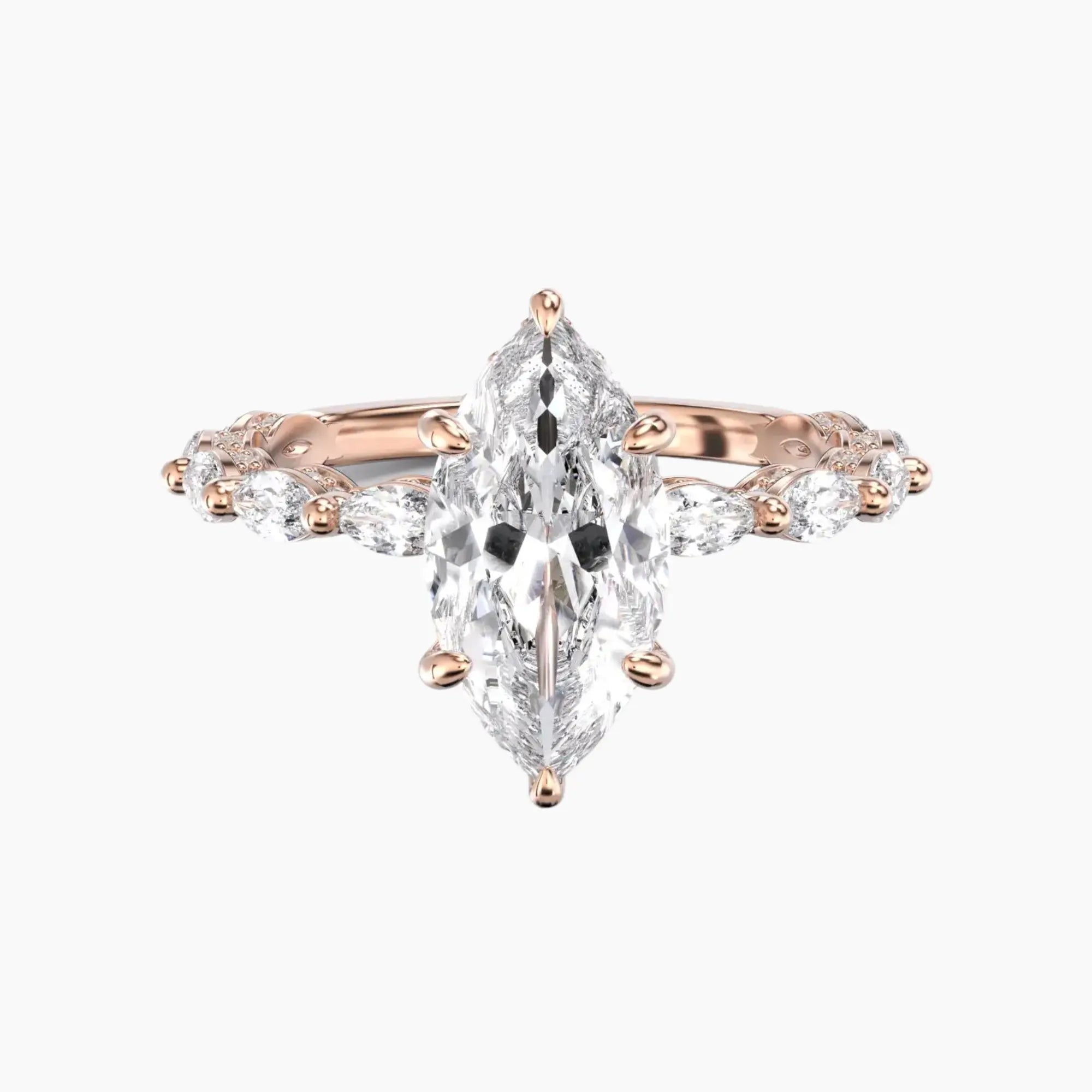 Helena 2 Carat Marquise Cut Solitaire Lab Grown Diamond Ring in 10K Rose Gold