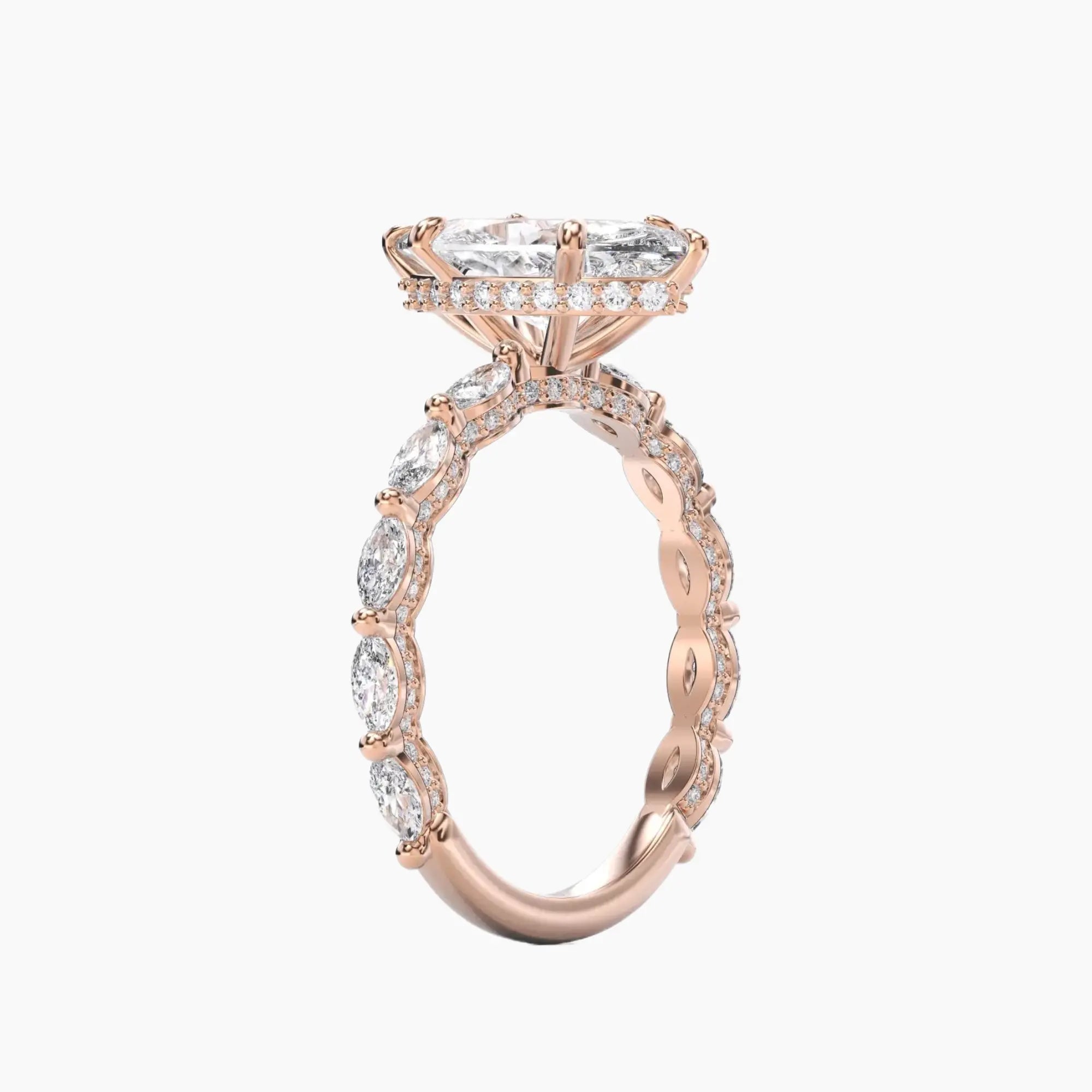 Helena 2.5 Carat Marquise Cut Solitaire Lab Grown Diamond Ring in 14K Rose Gold - View 2