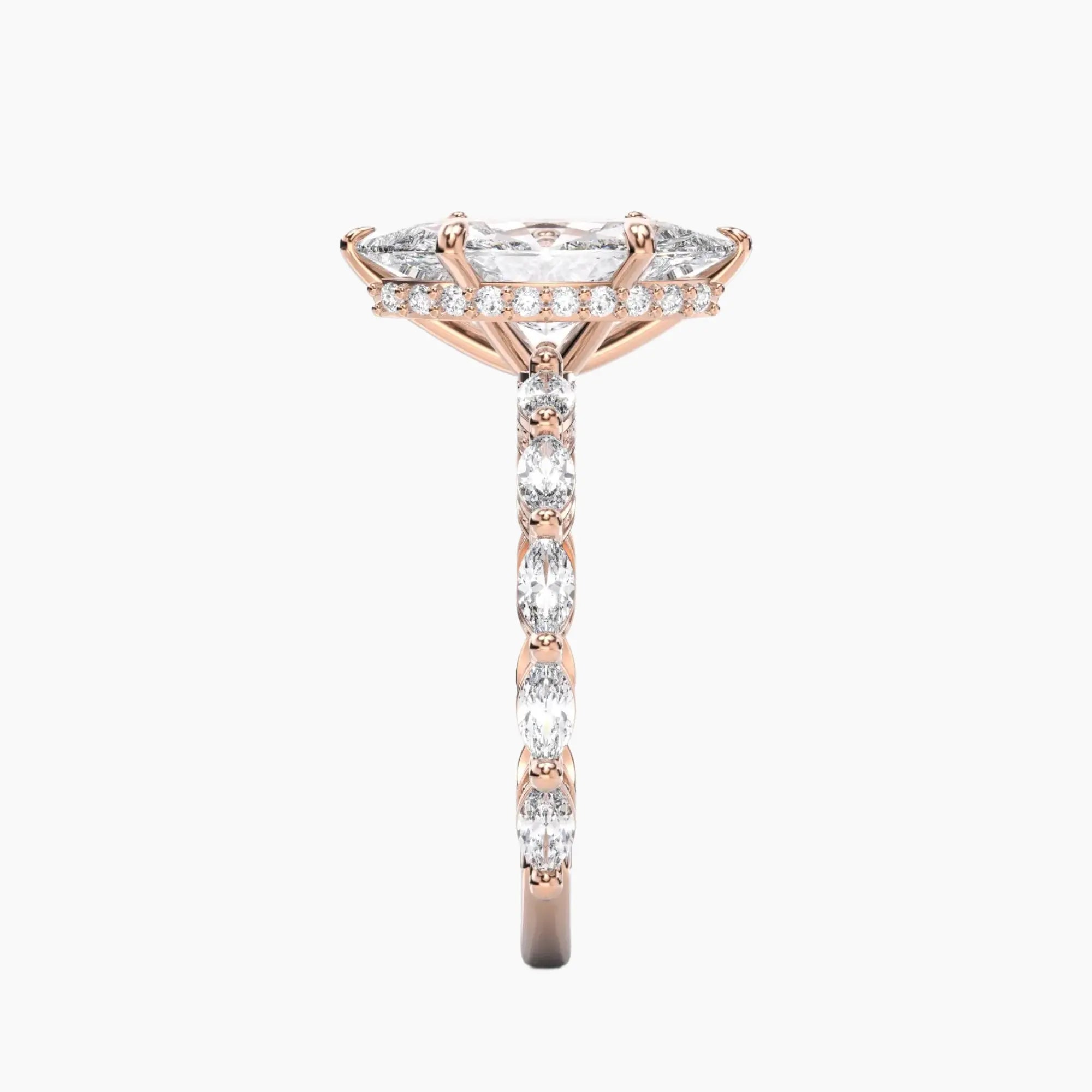 Helena 2 Carat Marquise Cut Solitaire Lab Grown Diamond Ring in 10K Rose Gold - View 3