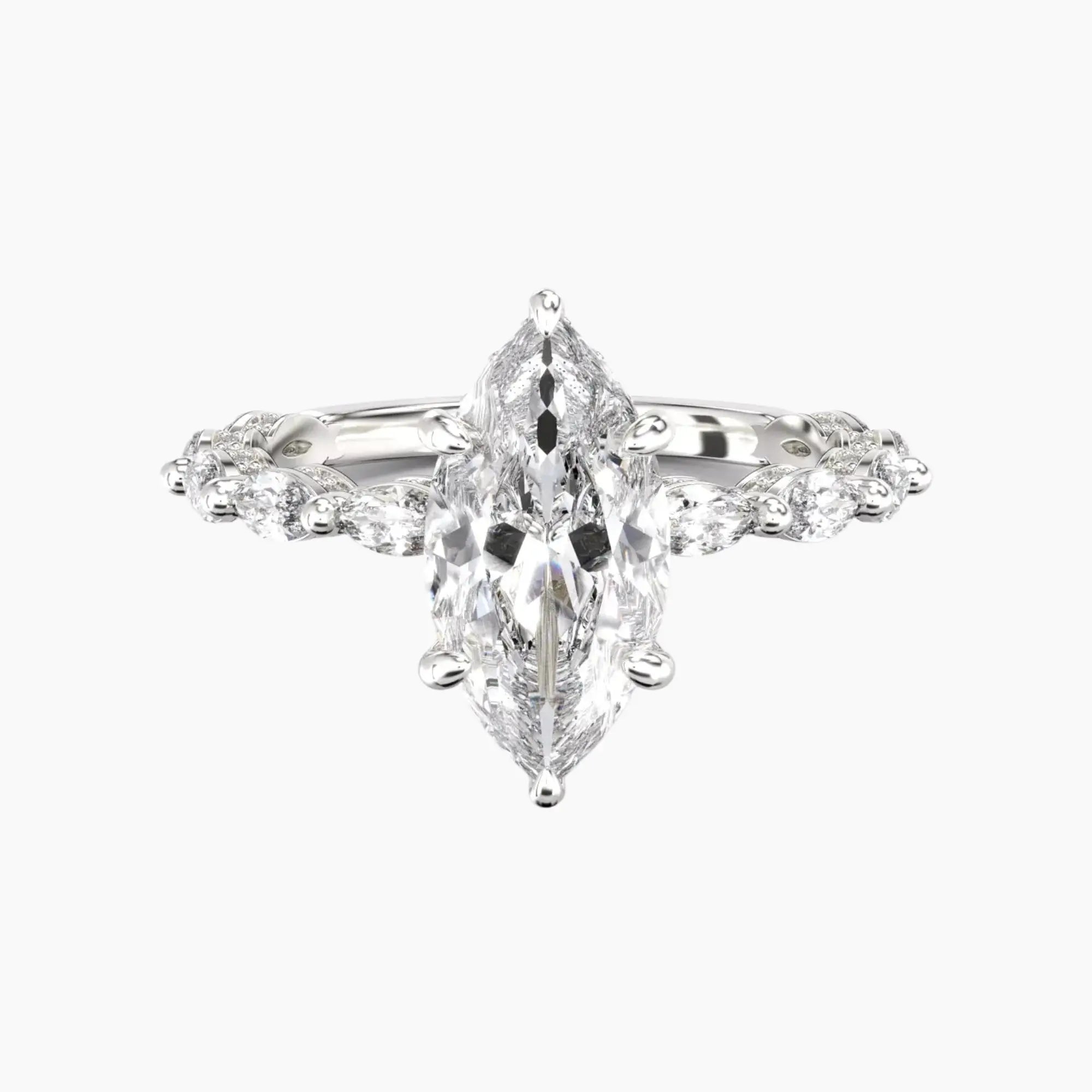 Helena 3 Carat Marquise Cut Solitaire Lab Grown Diamond Ring in Platinum
